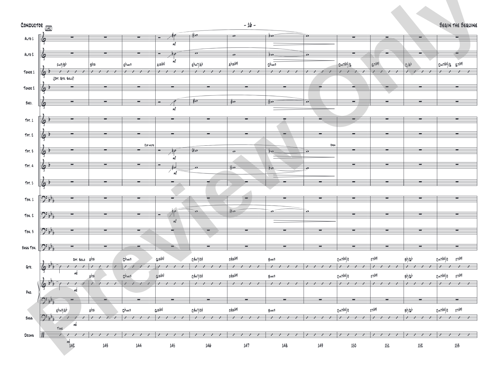 Begin the Beguine: Jazz Ensemble Conductor Score & Parts