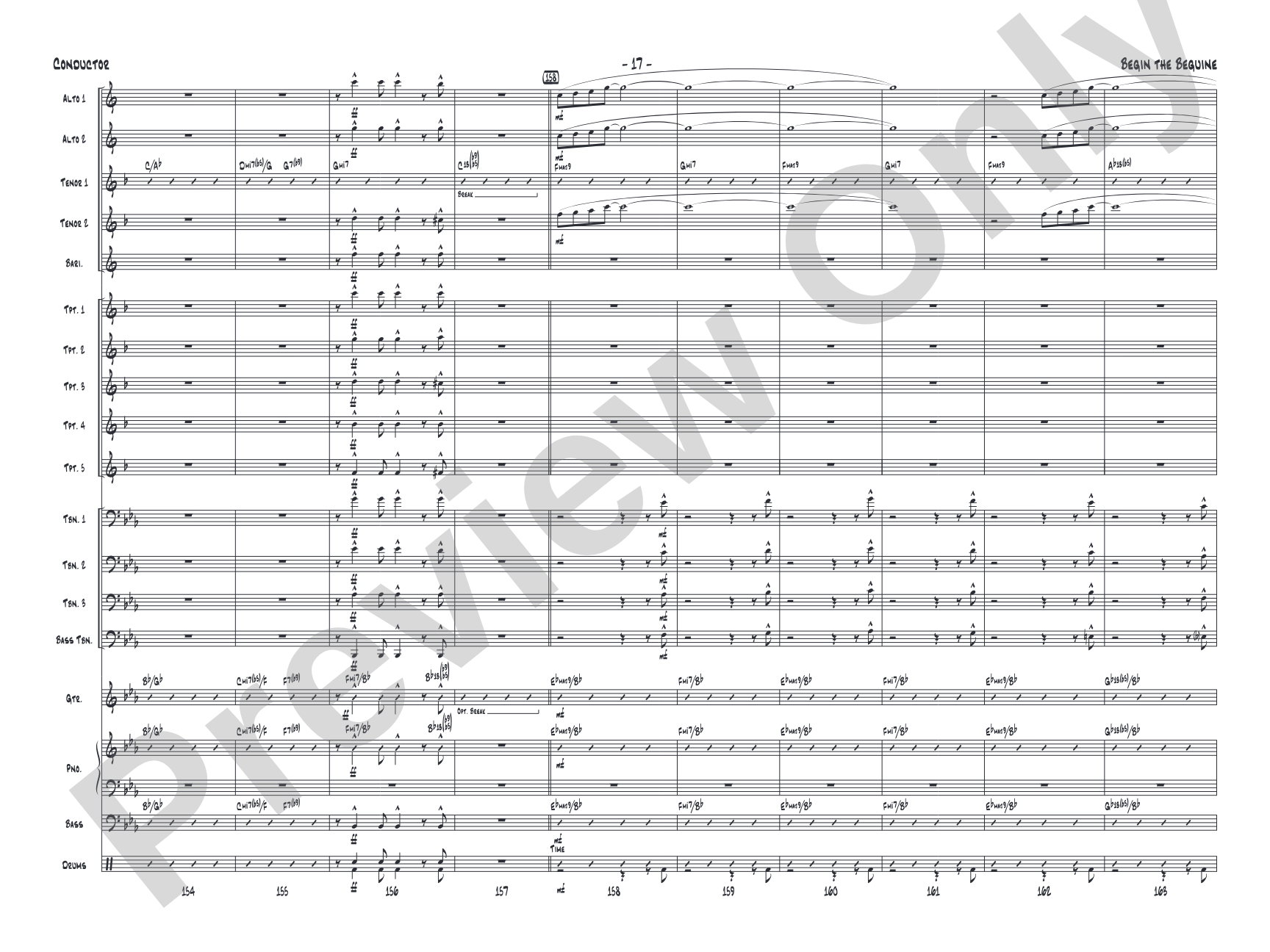 Begin the Beguine: Jazz Ensemble Conductor Score & Parts