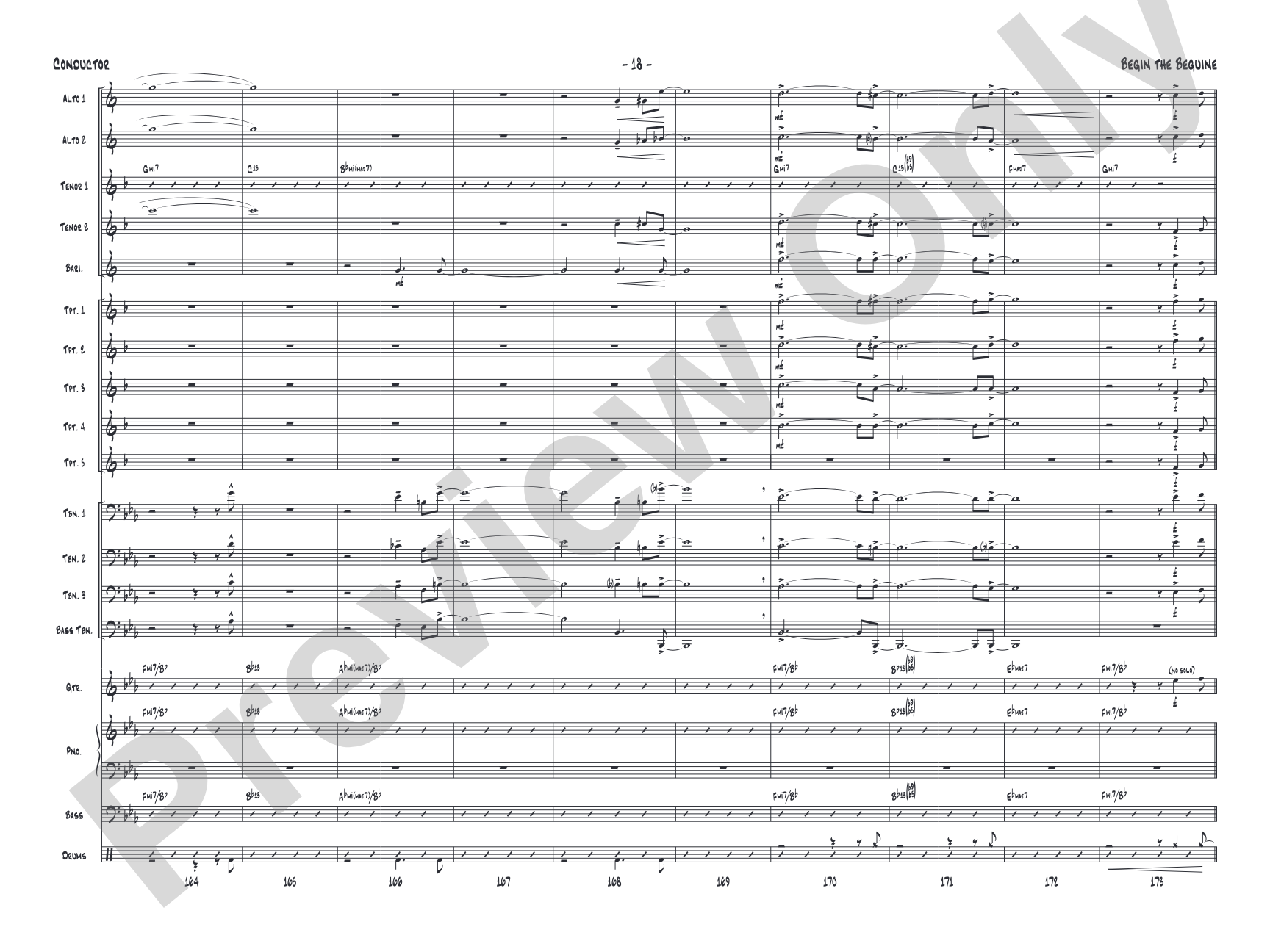 Begin the Beguine: Jazz Ensemble Conductor Score & Parts