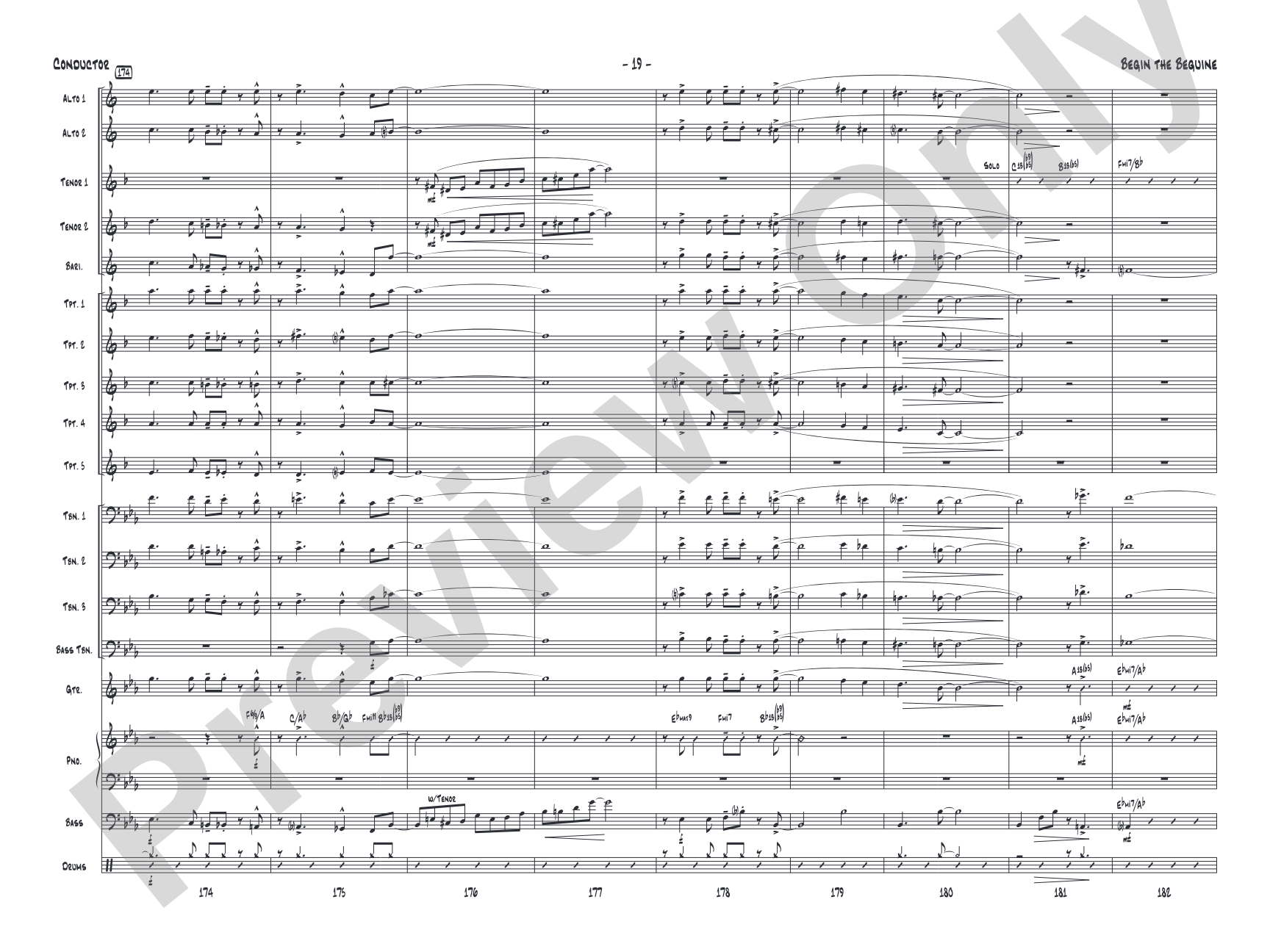 Begin the Beguine: Jazz Ensemble Conductor Score & Parts
