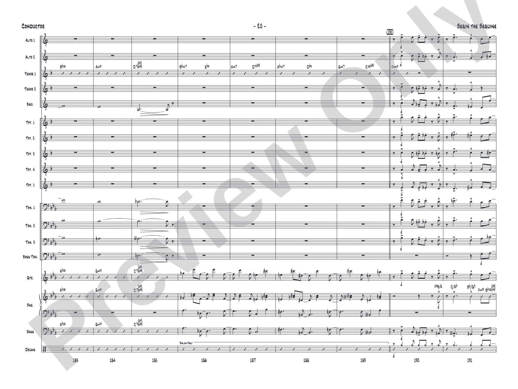 Begin the Beguine: Jazz Ensemble Conductor Score & Parts