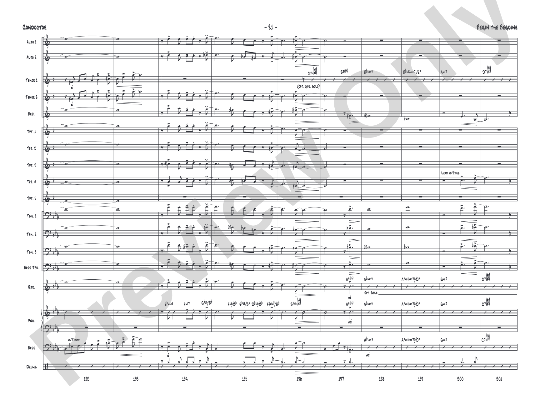 Begin the Beguine: Jazz Ensemble Conductor Score & Parts