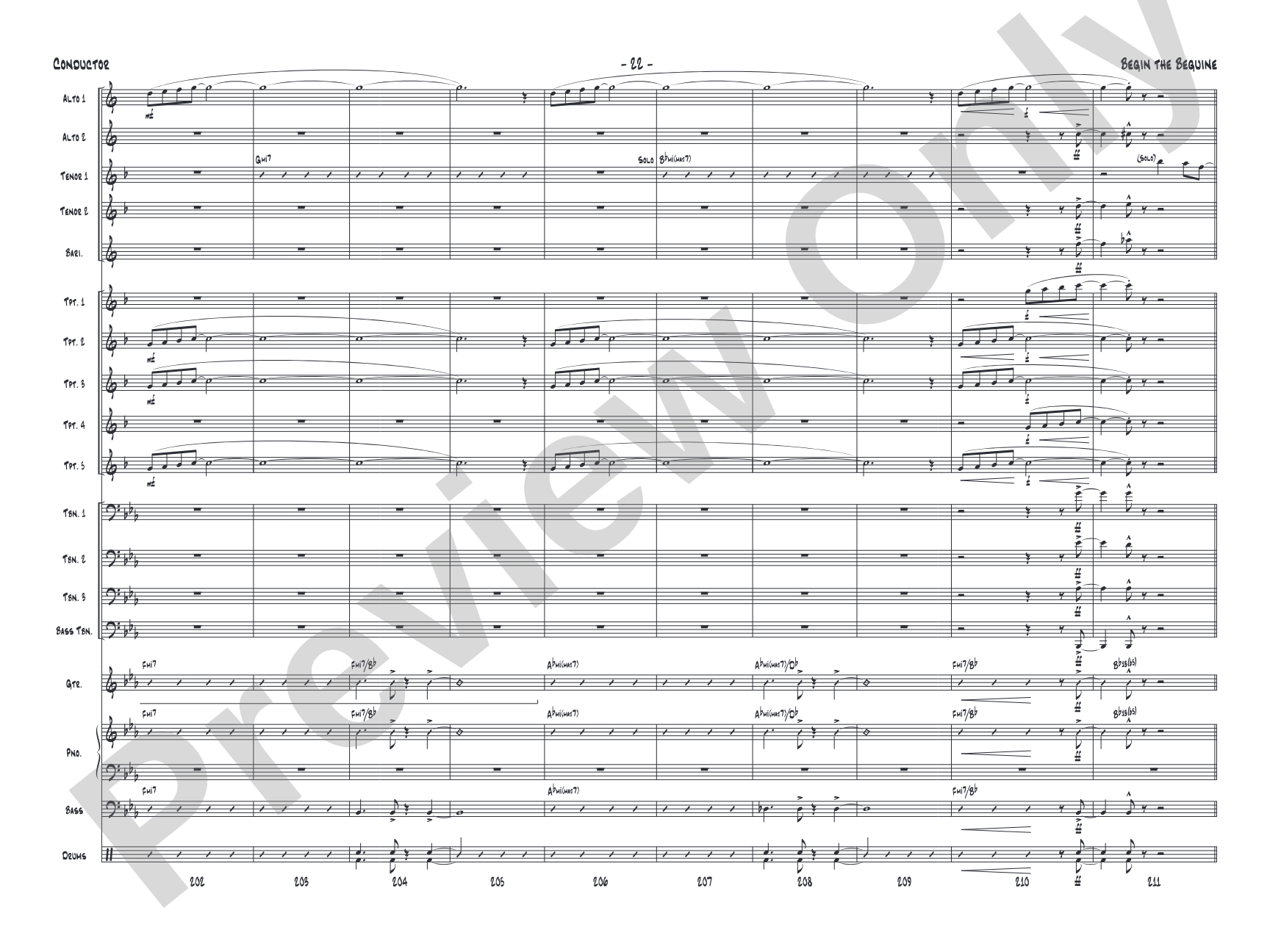 Begin the Beguine: Jazz Ensemble Conductor Score & Parts