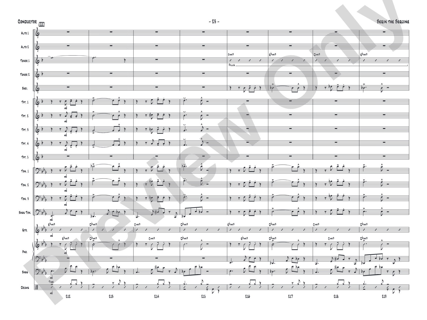 Begin the Beguine: Jazz Ensemble Conductor Score & Parts