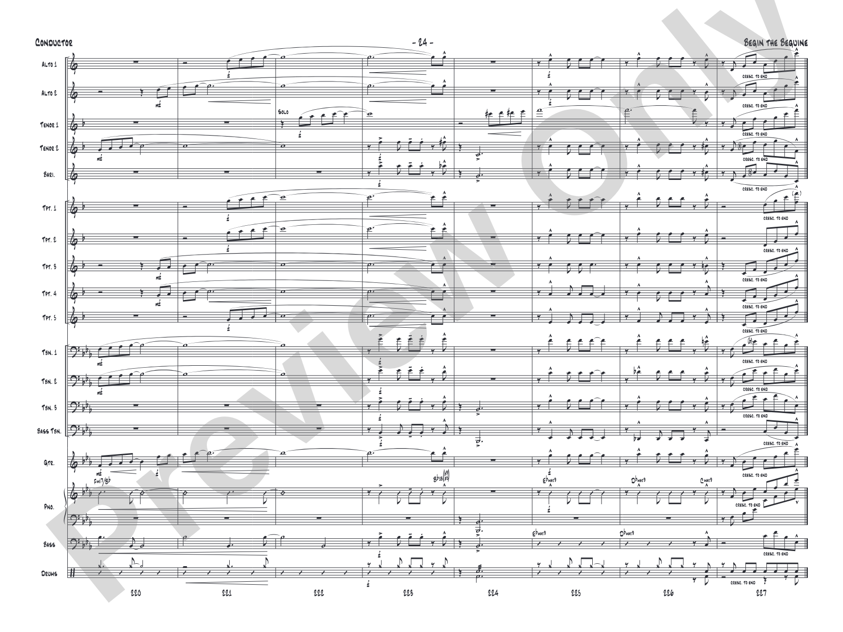 Begin the Beguine: Jazz Ensemble Conductor Score & Parts