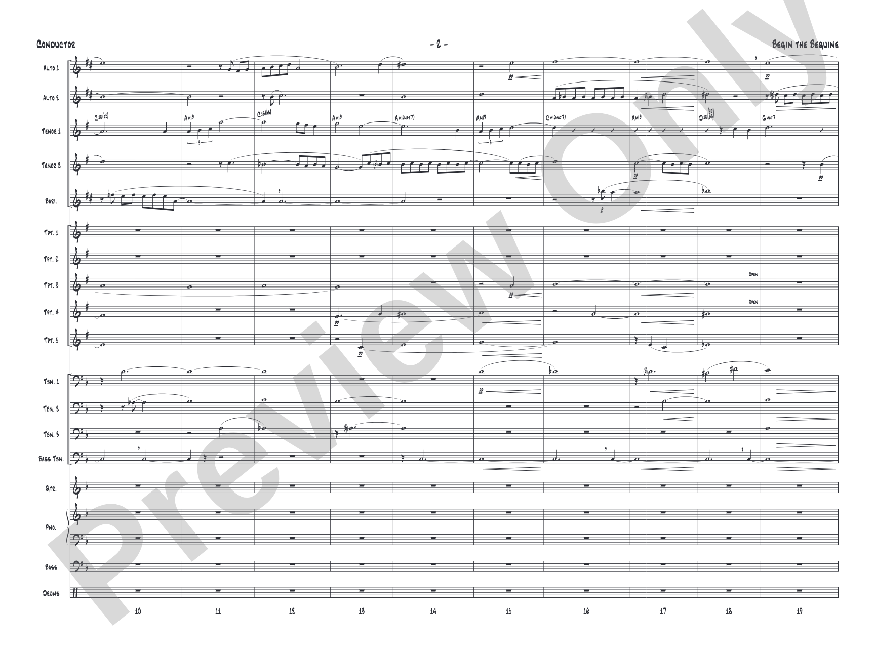 Begin the Beguine: Jazz Ensemble Conductor Score & Parts