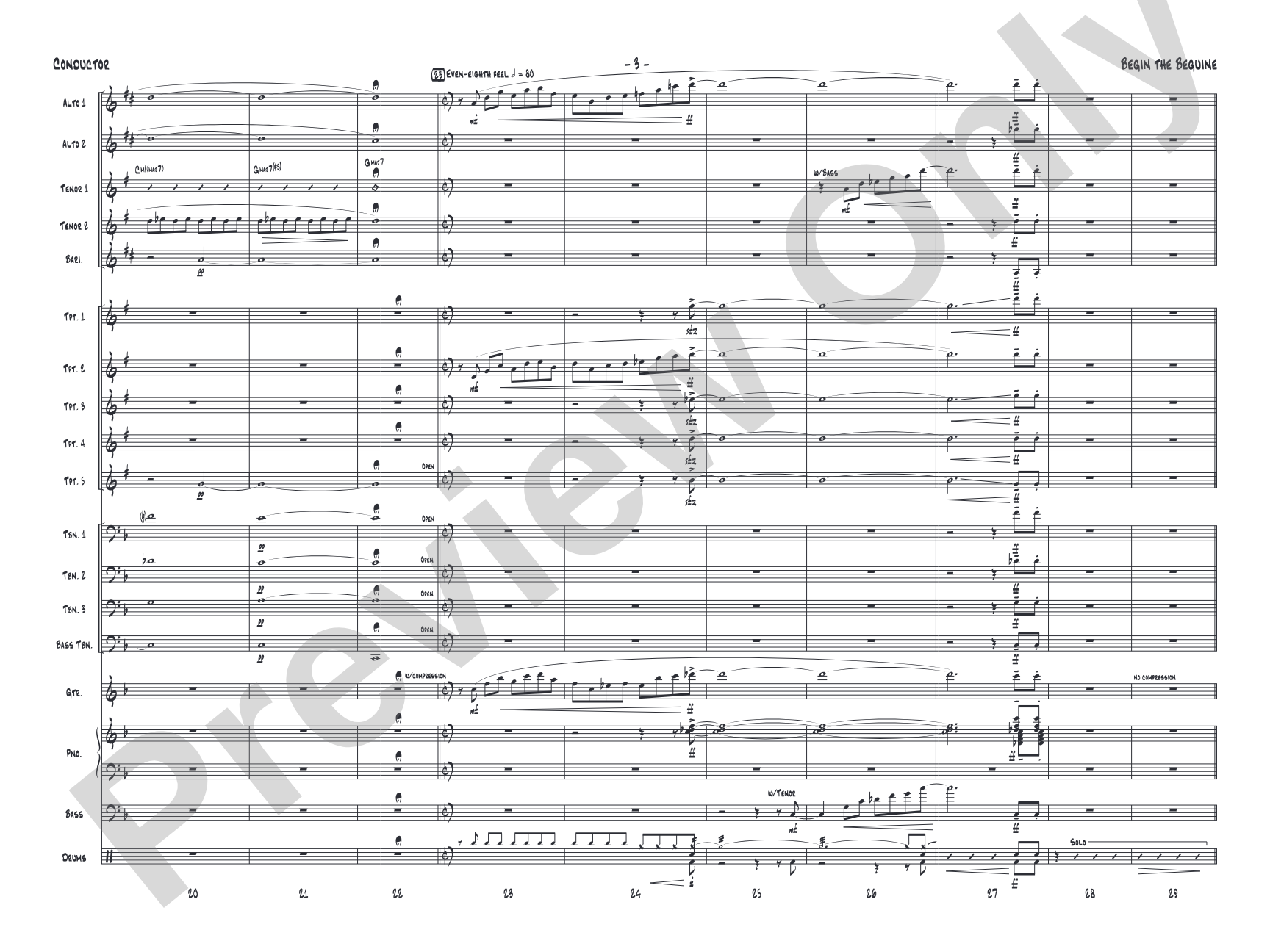 Begin the Beguine: Jazz Ensemble Conductor Score & Parts