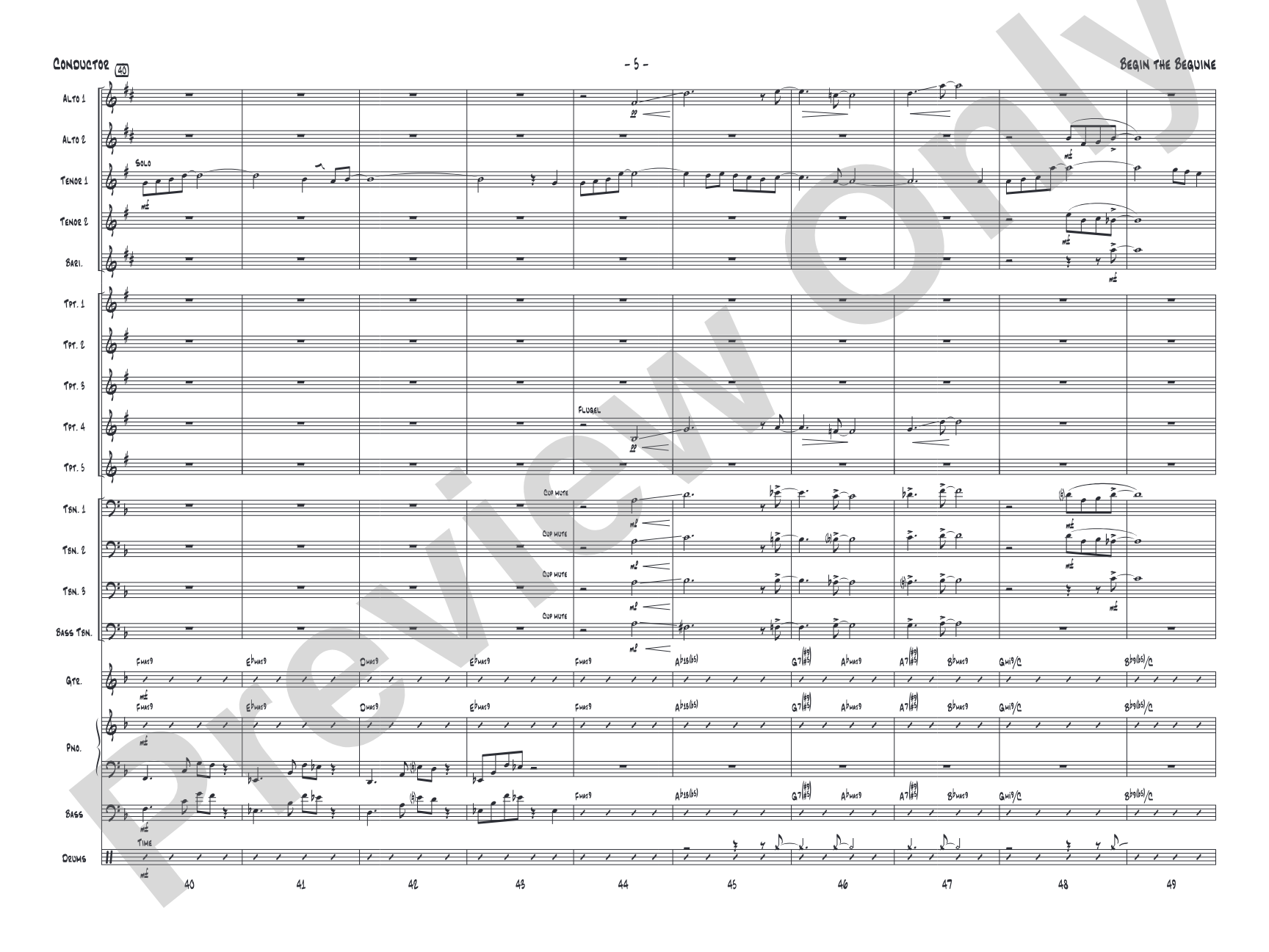 Begin the Beguine: Jazz Ensemble Conductor Score & Parts