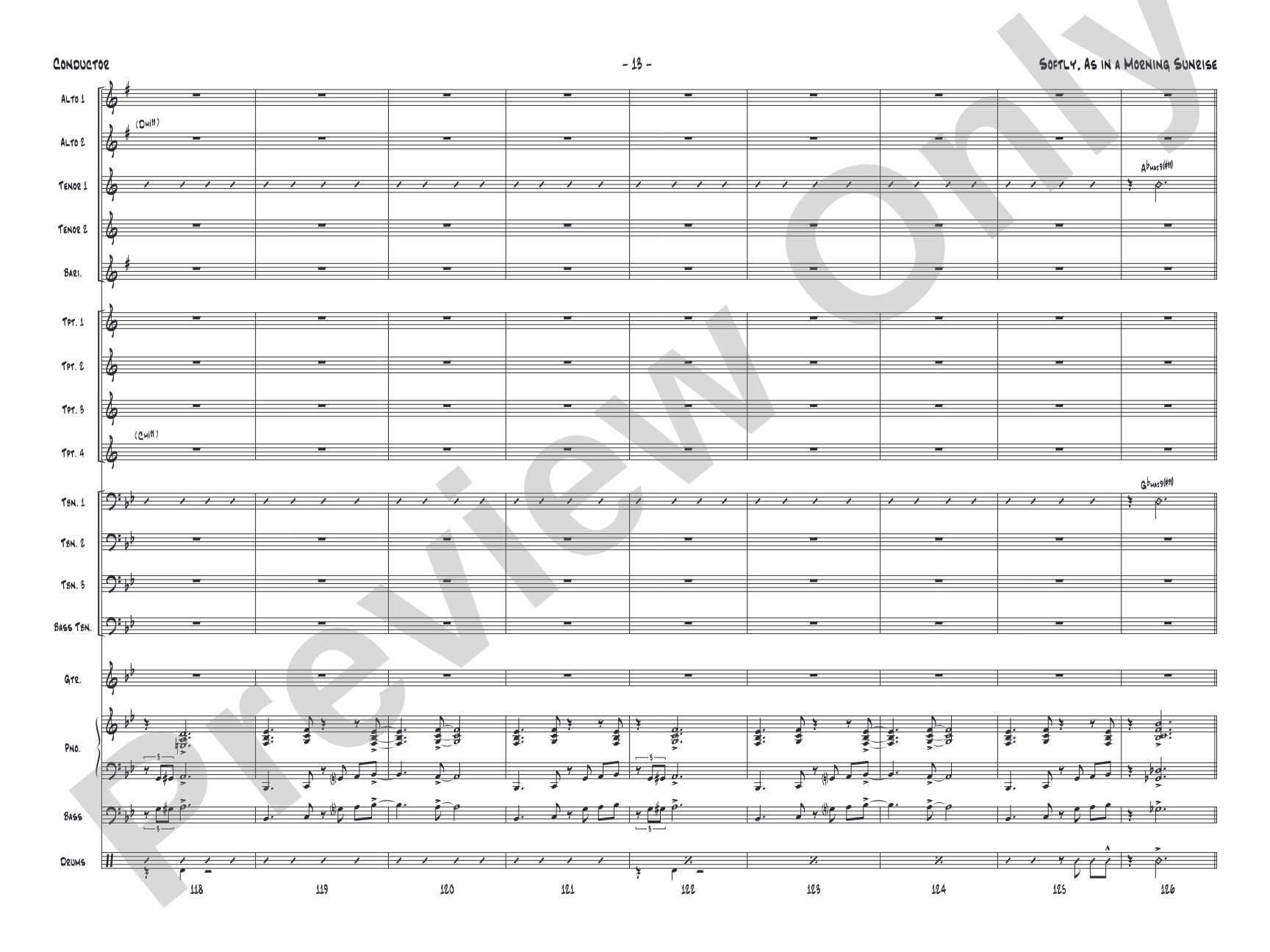 Softly, as in a Morning Sunrise: Jazz Ensemble Conductor Score & Parts