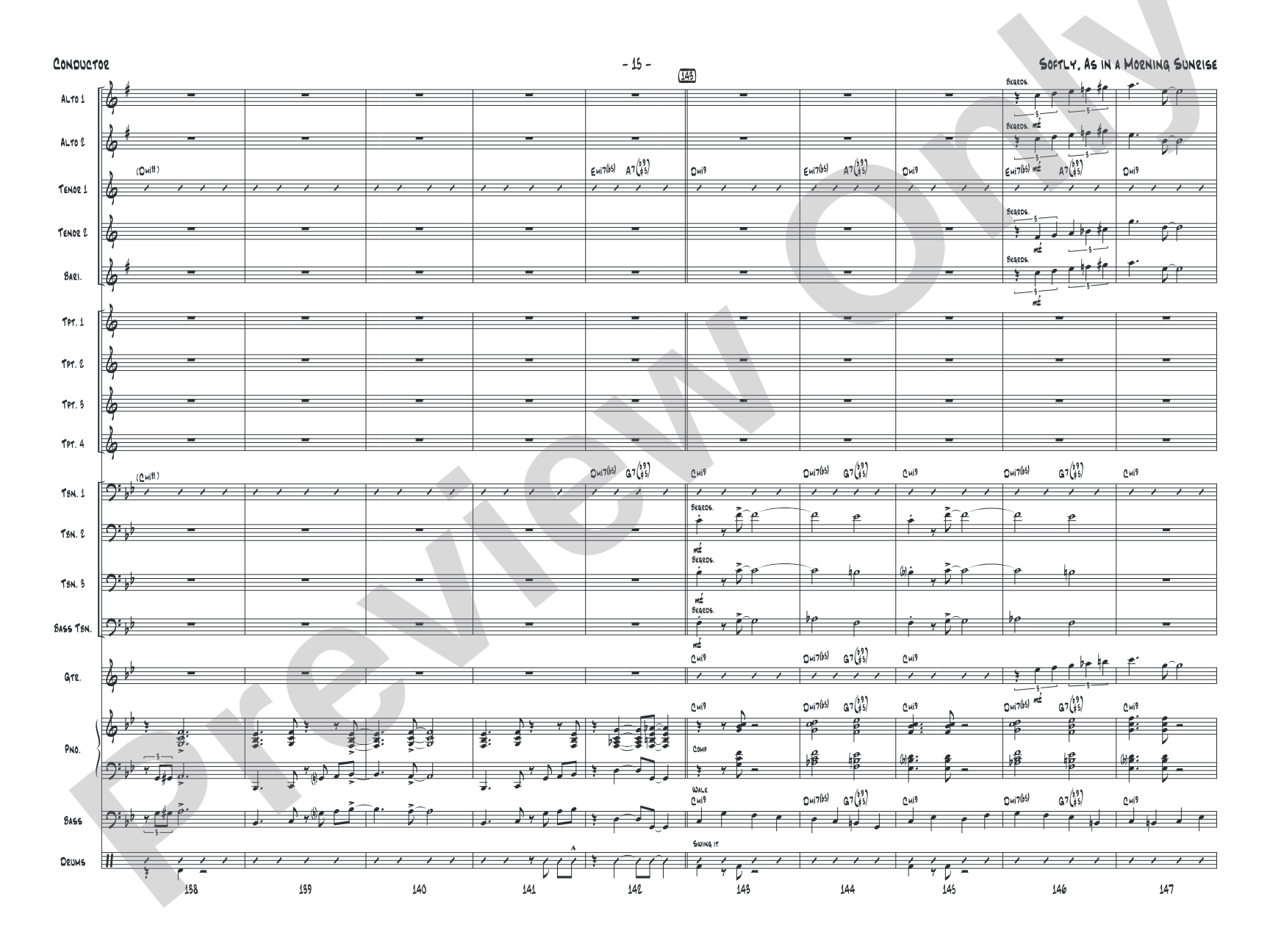 Softly, as in a Morning Sunrise: Jazz Ensemble Conductor Score & Parts