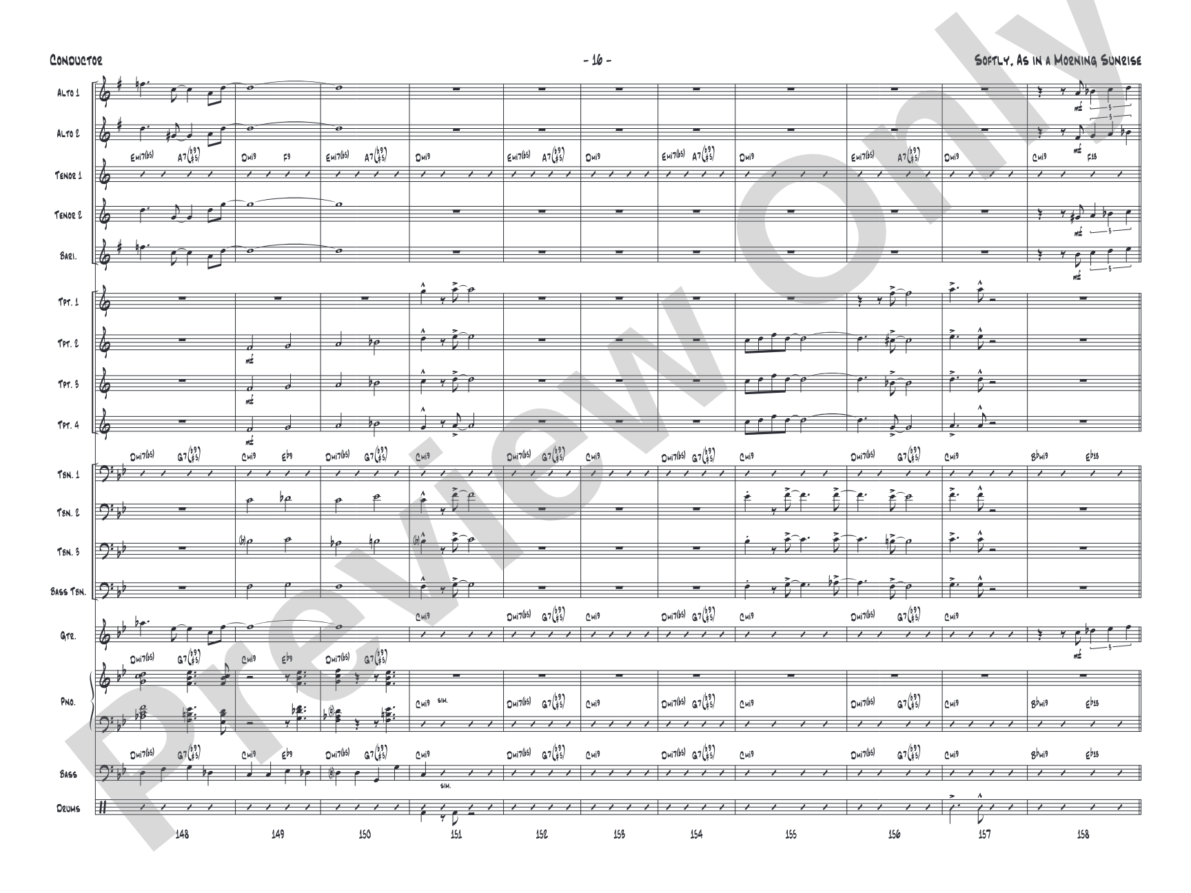 Softly, as in a Morning Sunrise: Jazz Ensemble Conductor Score & Parts
