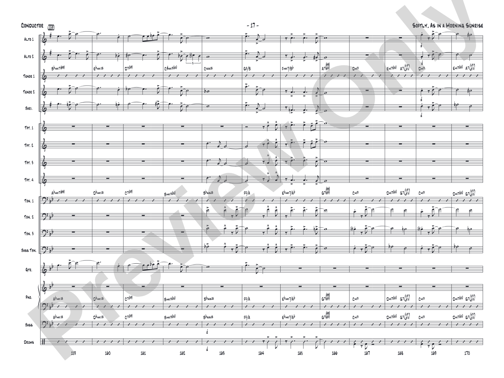 Softly, as in a Morning Sunrise: Jazz Ensemble Conductor Score & Parts