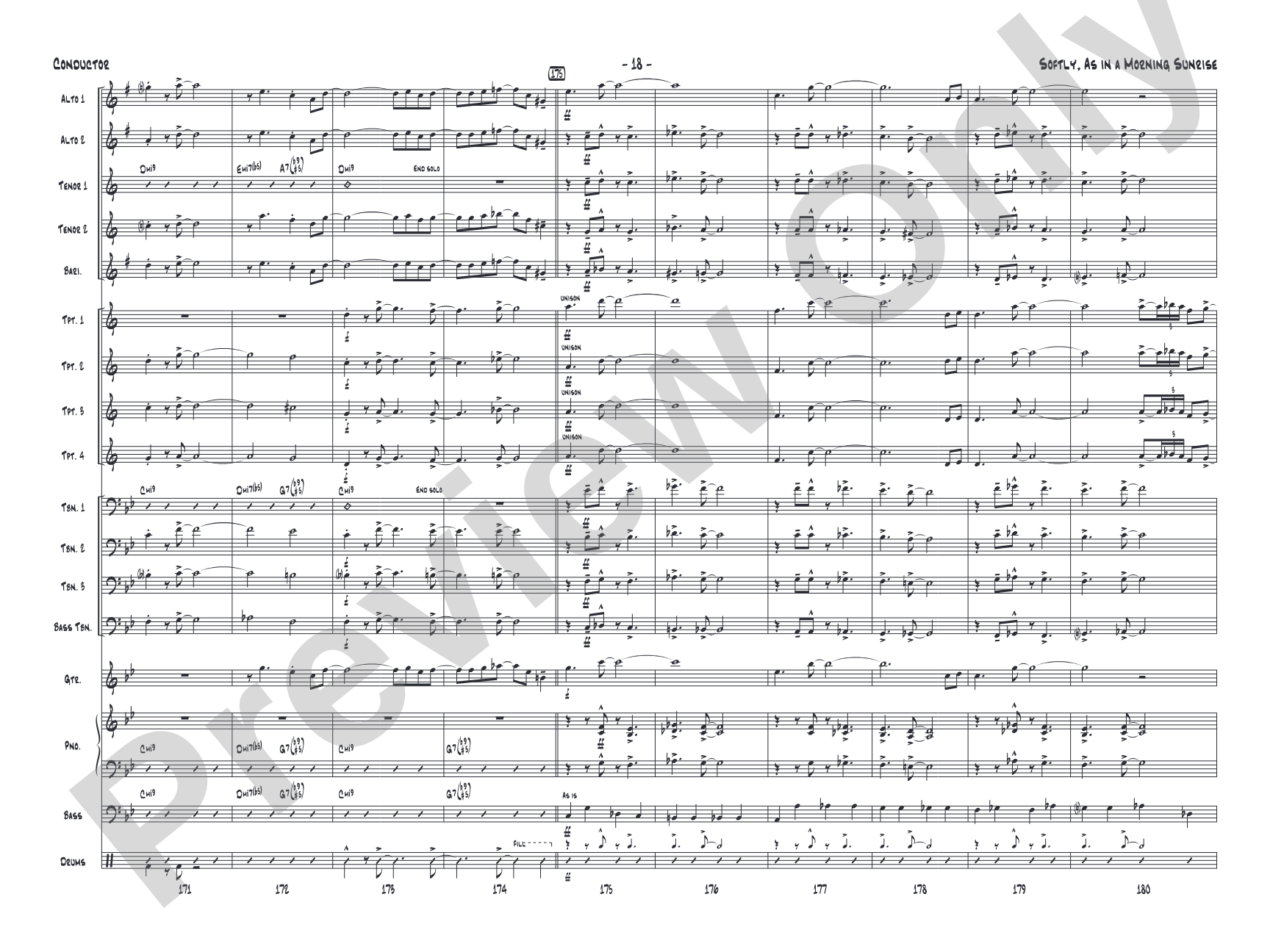 Softly, as in a Morning Sunrise: Jazz Ensemble Conductor Score & Parts