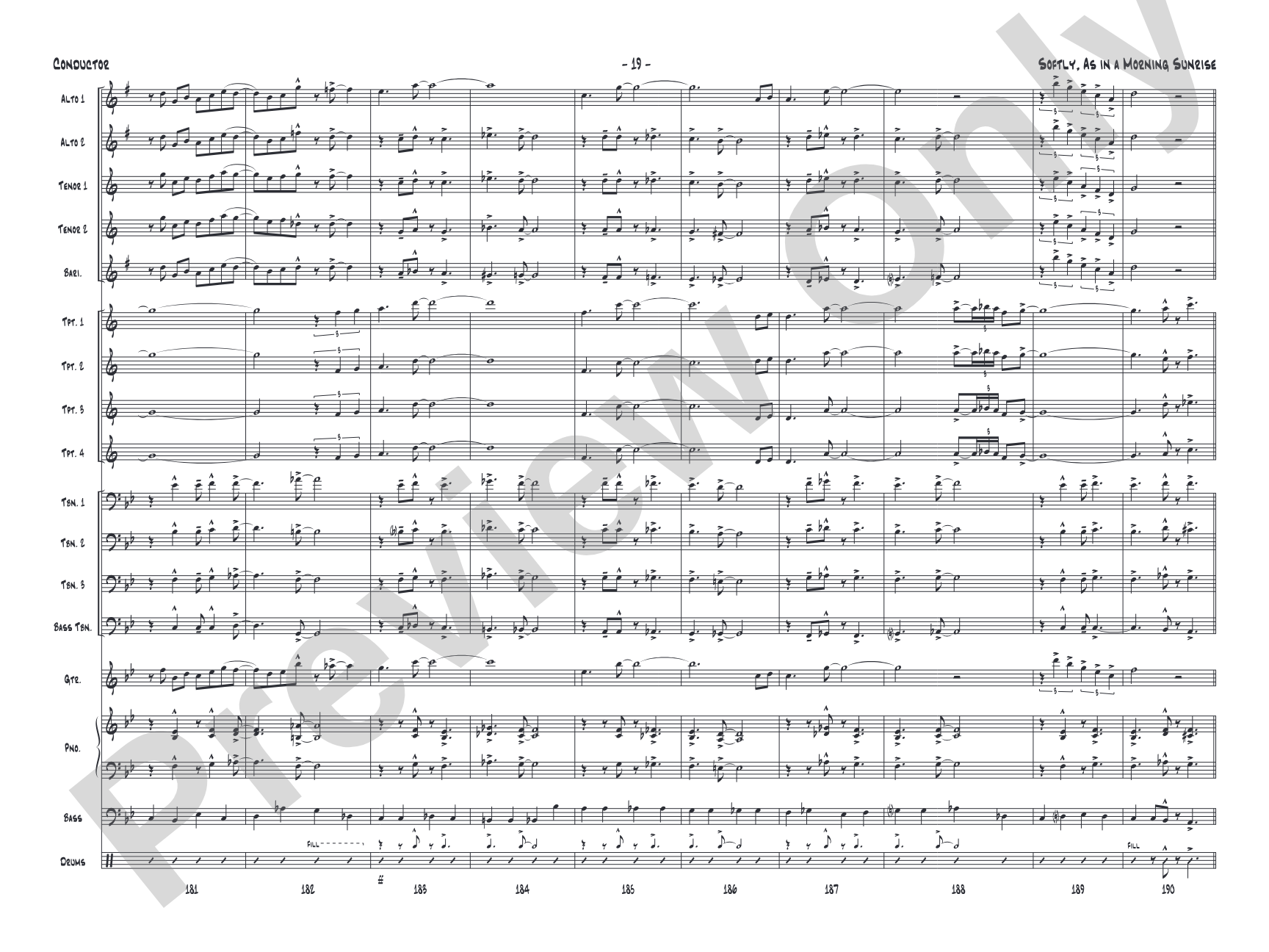 Softly, as in a Morning Sunrise: Jazz Ensemble Conductor Score & Parts