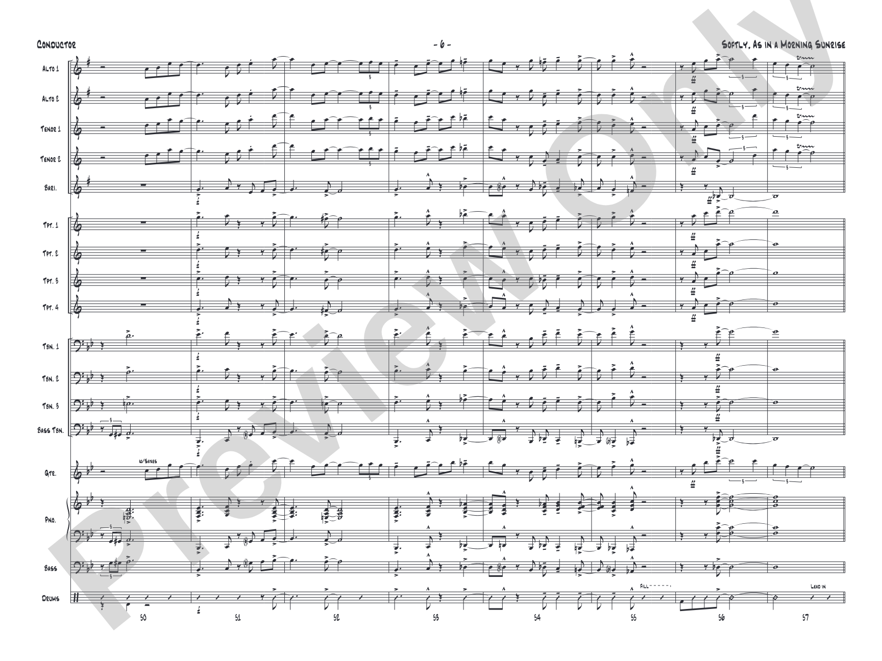 Softly, as in a Morning Sunrise: Jazz Ensemble Conductor Score & Parts