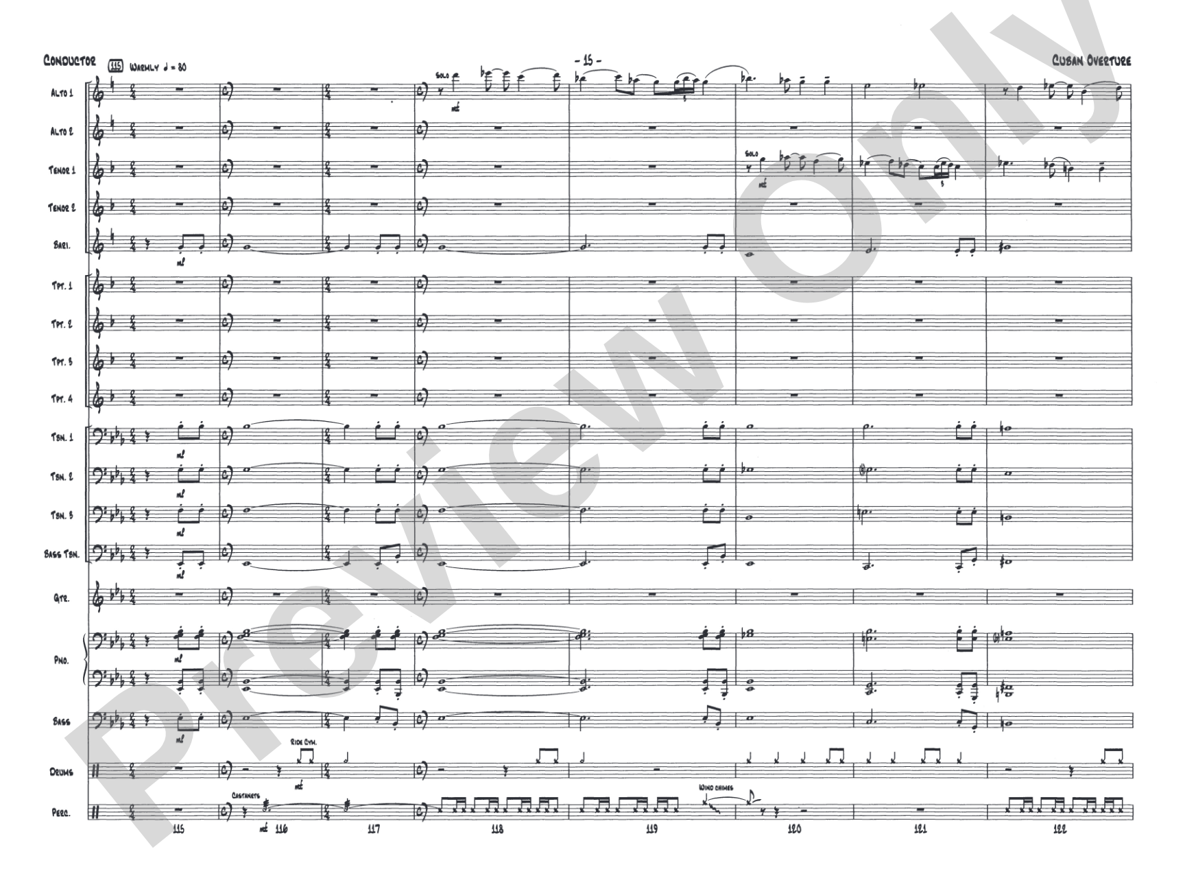 Cuban Overture: Jazz Ensemble Conductor Score & Parts