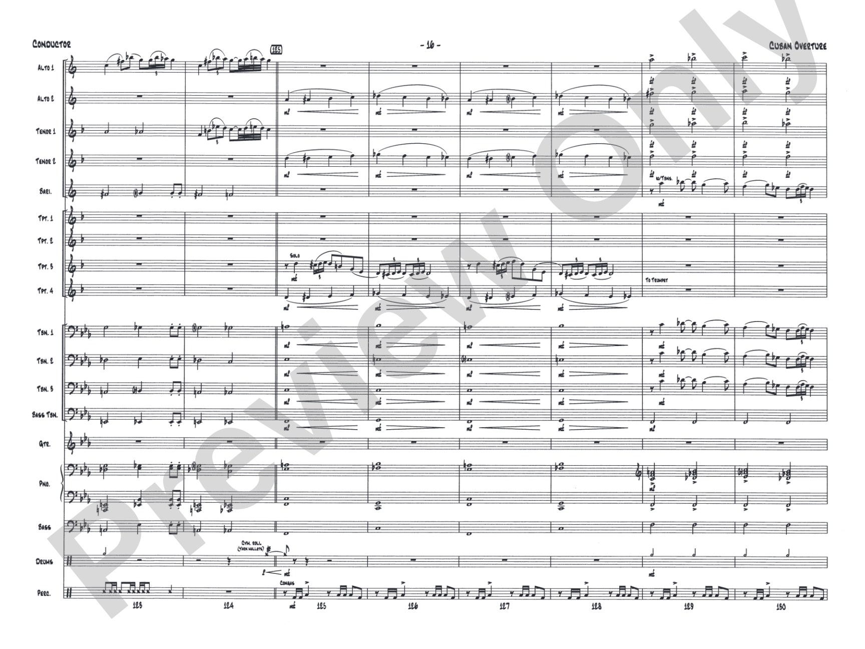 Cuban Overture: Jazz Ensemble Conductor Score & Parts