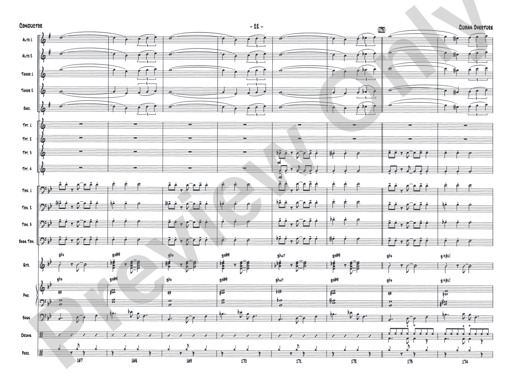 Cuban Overture: Jazz Ensemble Conductor Score & Parts