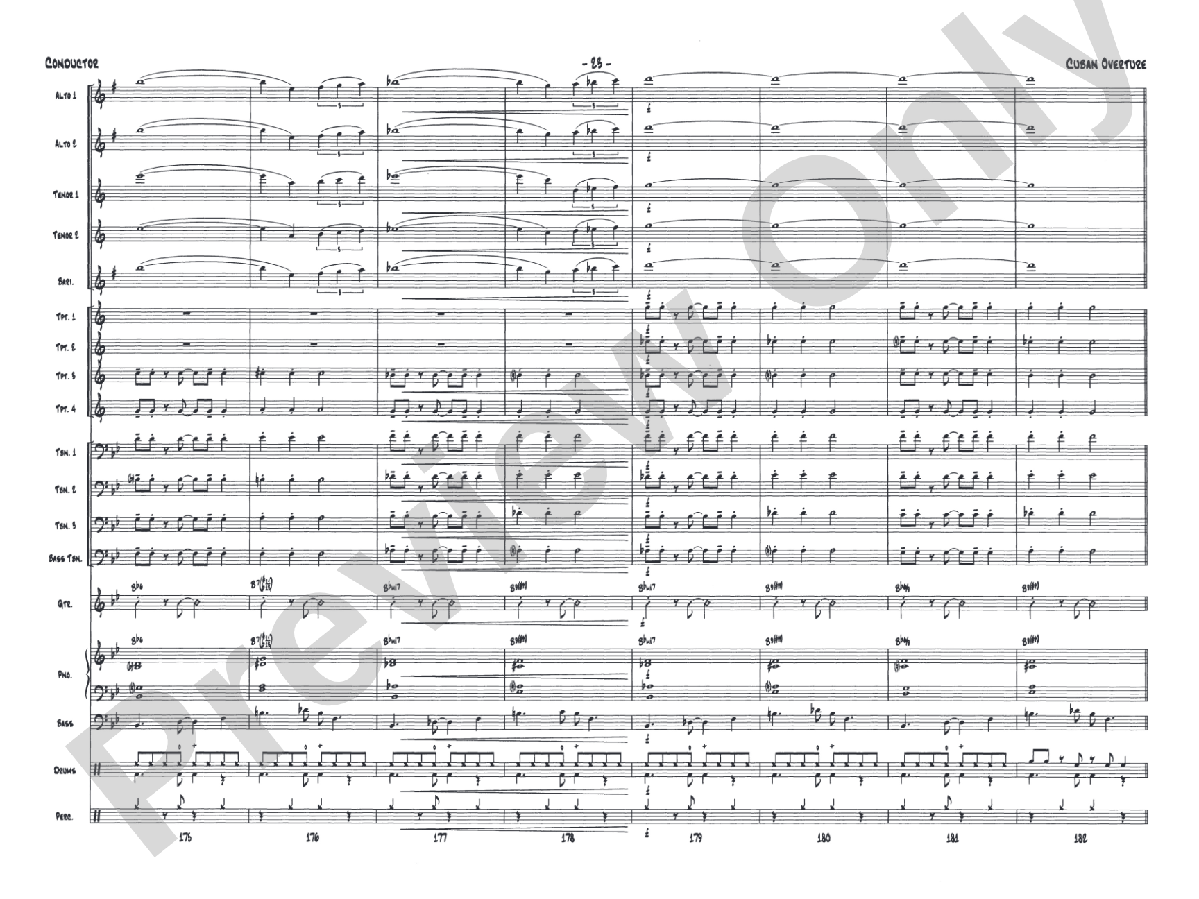Cuban Overture: Jazz Ensemble Conductor Score & Parts