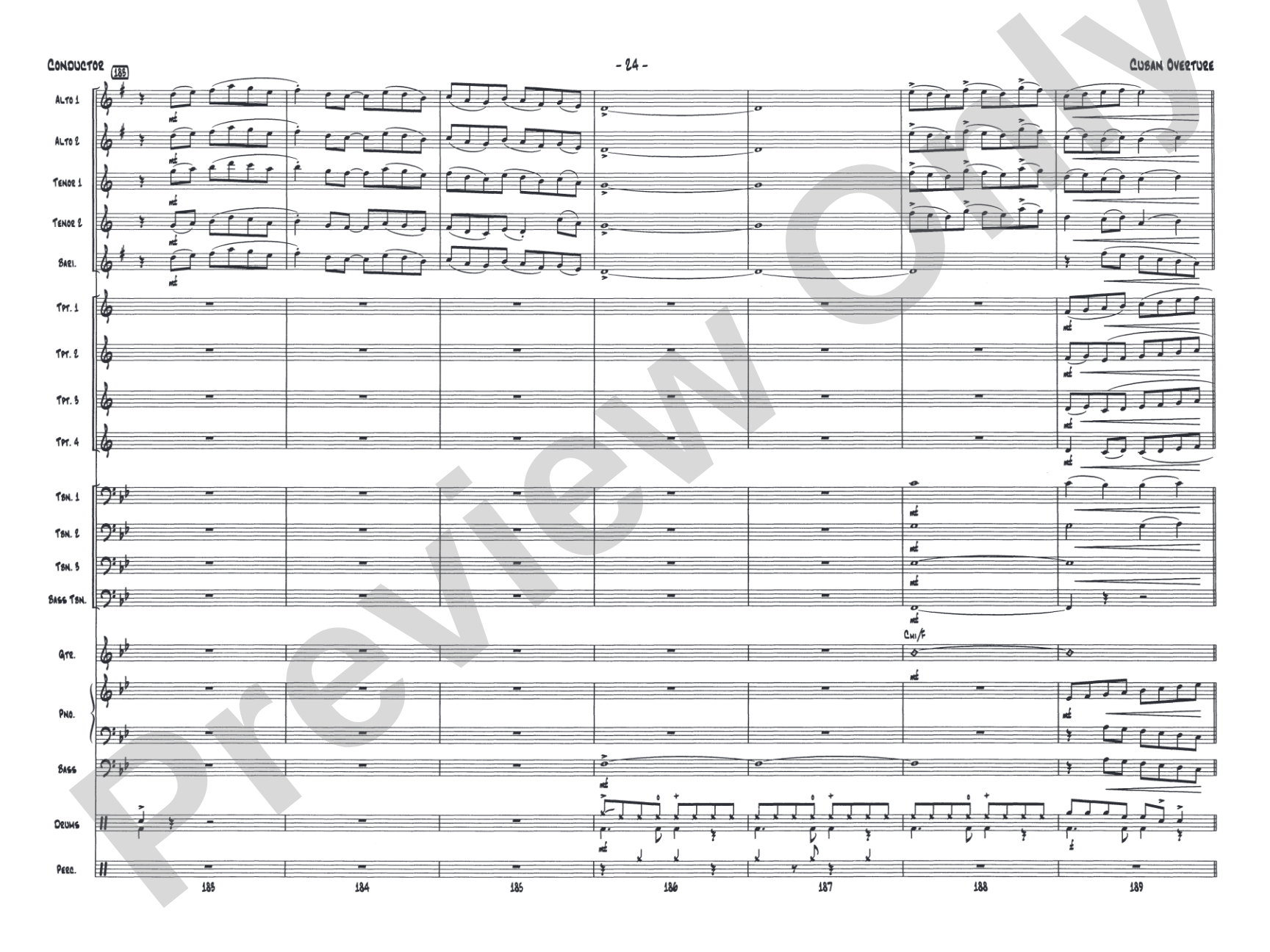 Cuban Overture: Jazz Ensemble Conductor Score & Parts