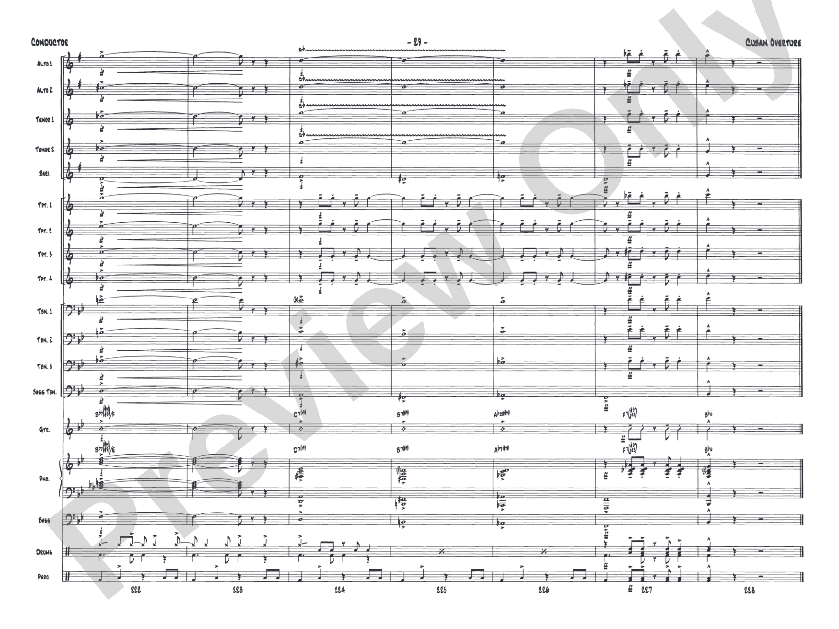 Cuban Overture: Jazz Ensemble Conductor Score & Parts
