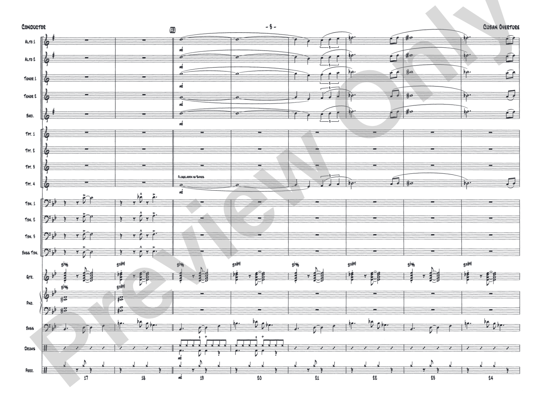 Cuban Overture: Jazz Ensemble Conductor Score & Parts