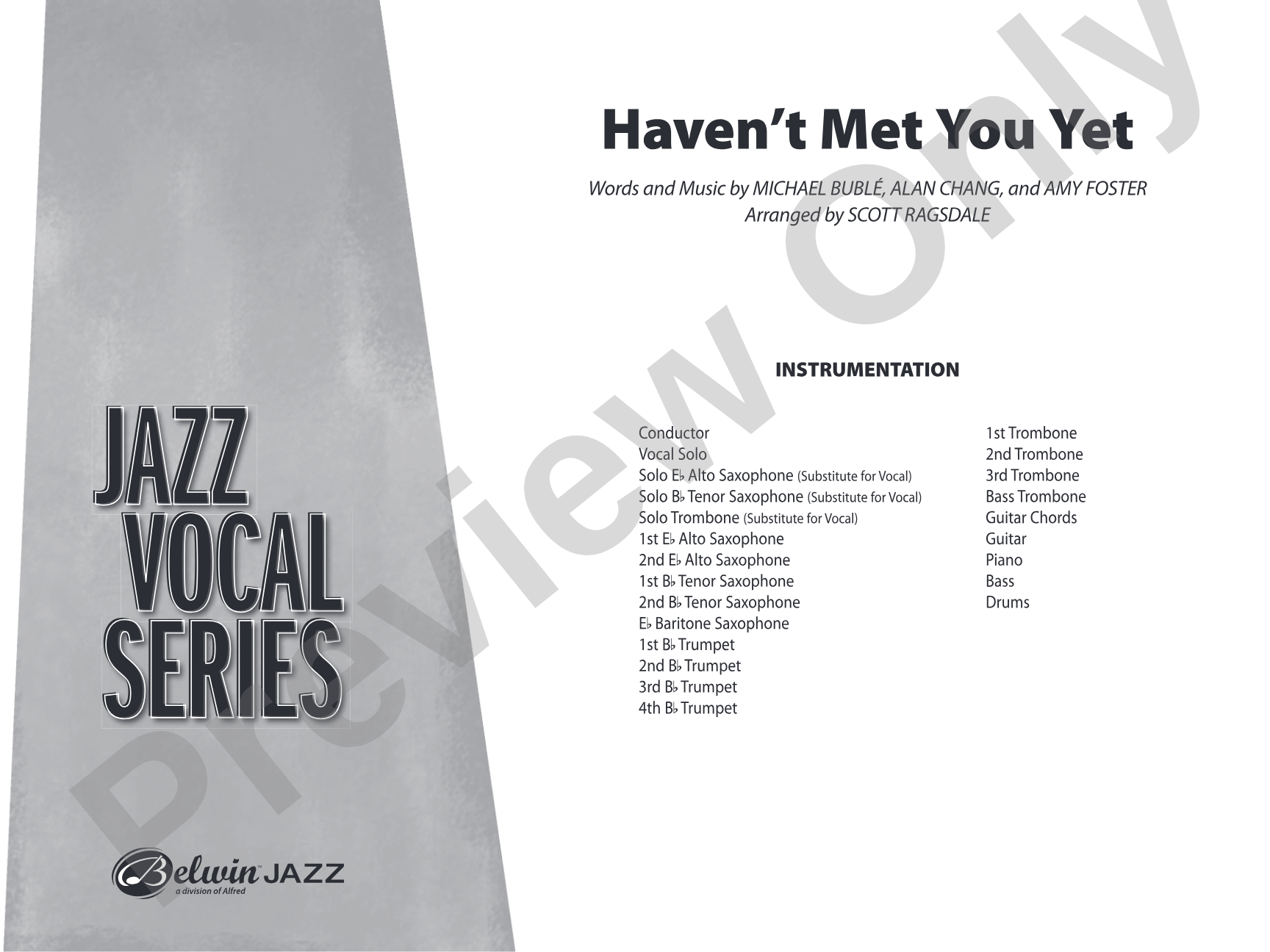 Haven't Met You Yet: Vocal Solo with Jazz Ensemble Conductor Score & Parts
