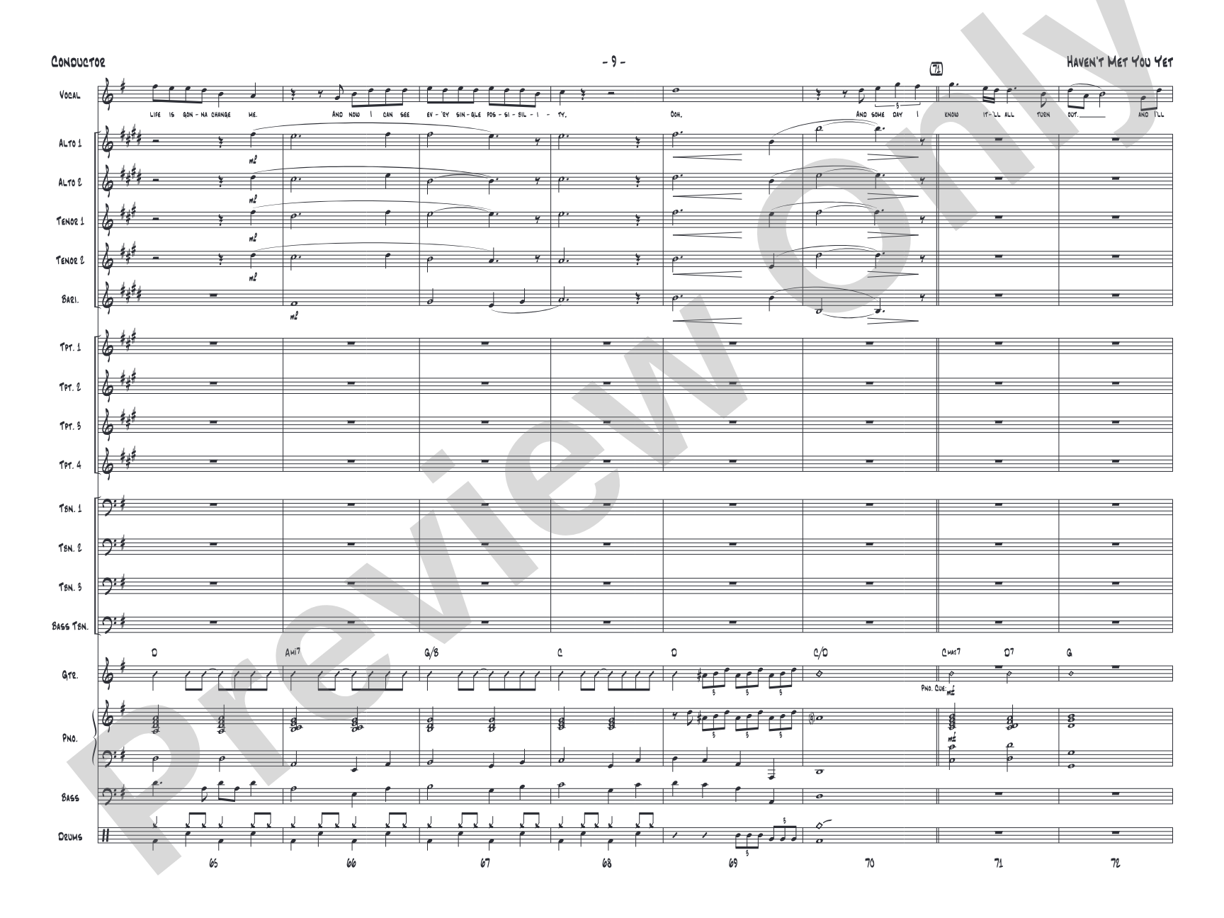 Haven't Met You Yet: Vocal Solo with Jazz Ensemble Conductor Score & Parts