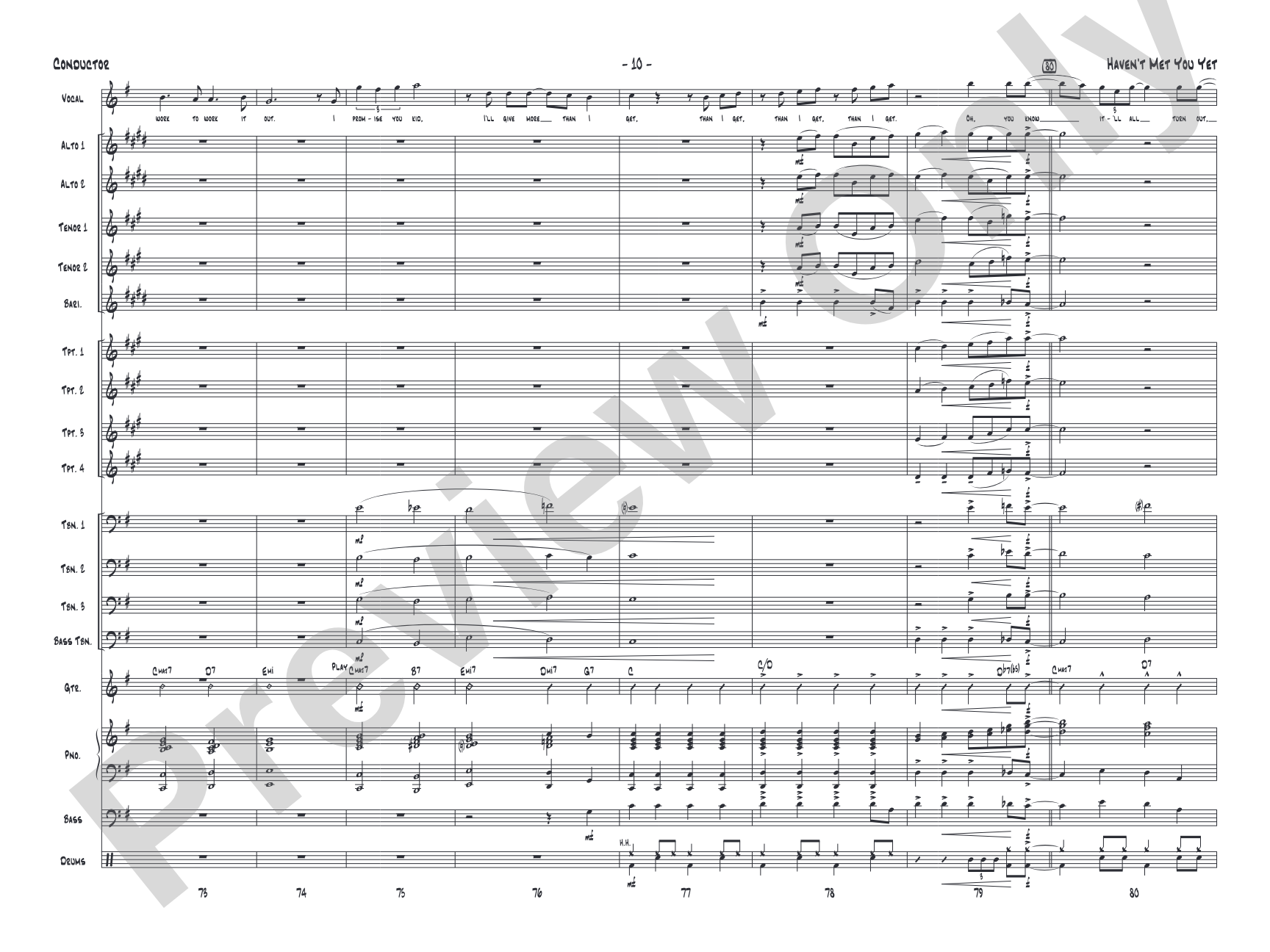 Haven't Met You Yet: Vocal Solo with Jazz Ensemble Conductor Score & Parts