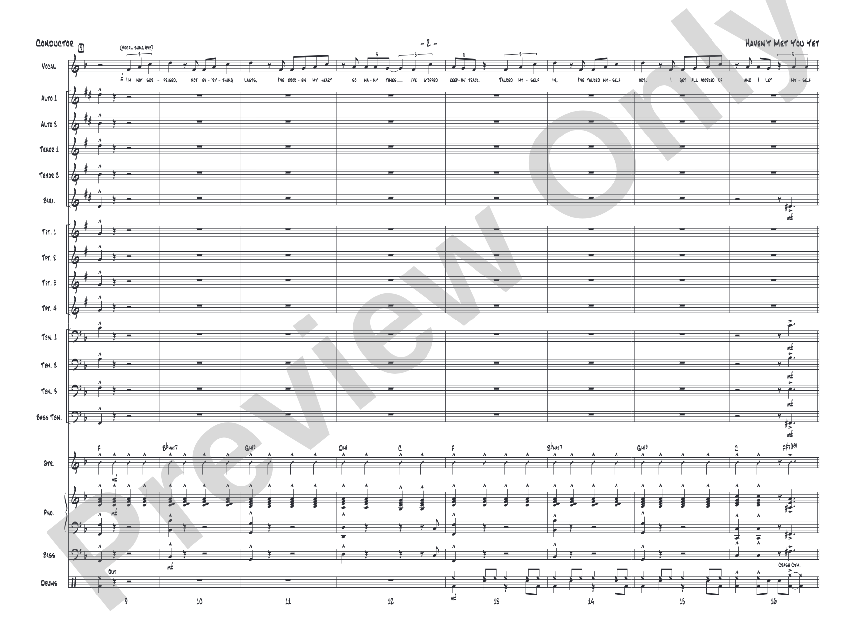 Haven't Met You Yet: Vocal Solo with Jazz Ensemble Conductor Score & Parts