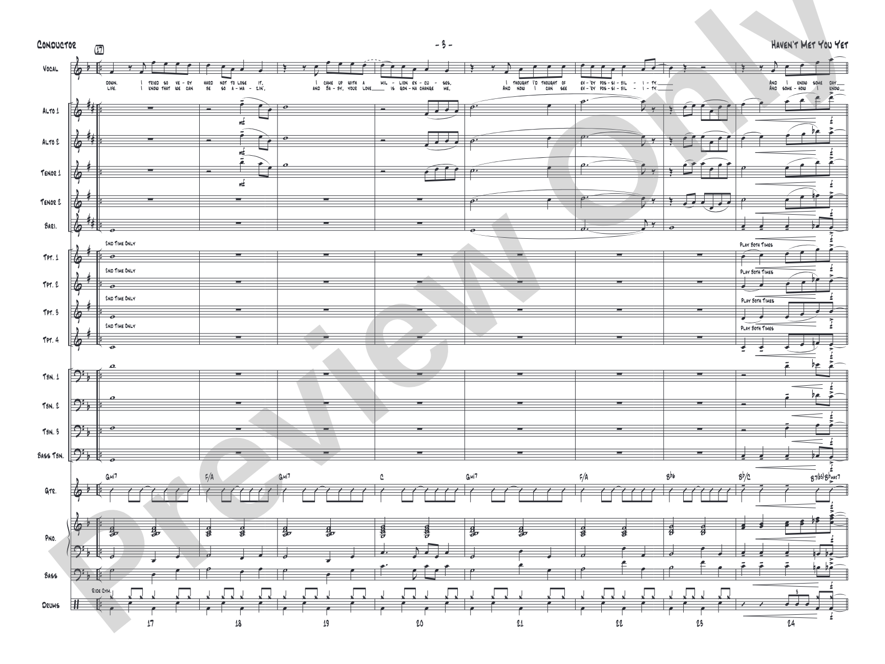 Haven't Met You Yet: Vocal Solo with Jazz Ensemble Conductor Score & Parts