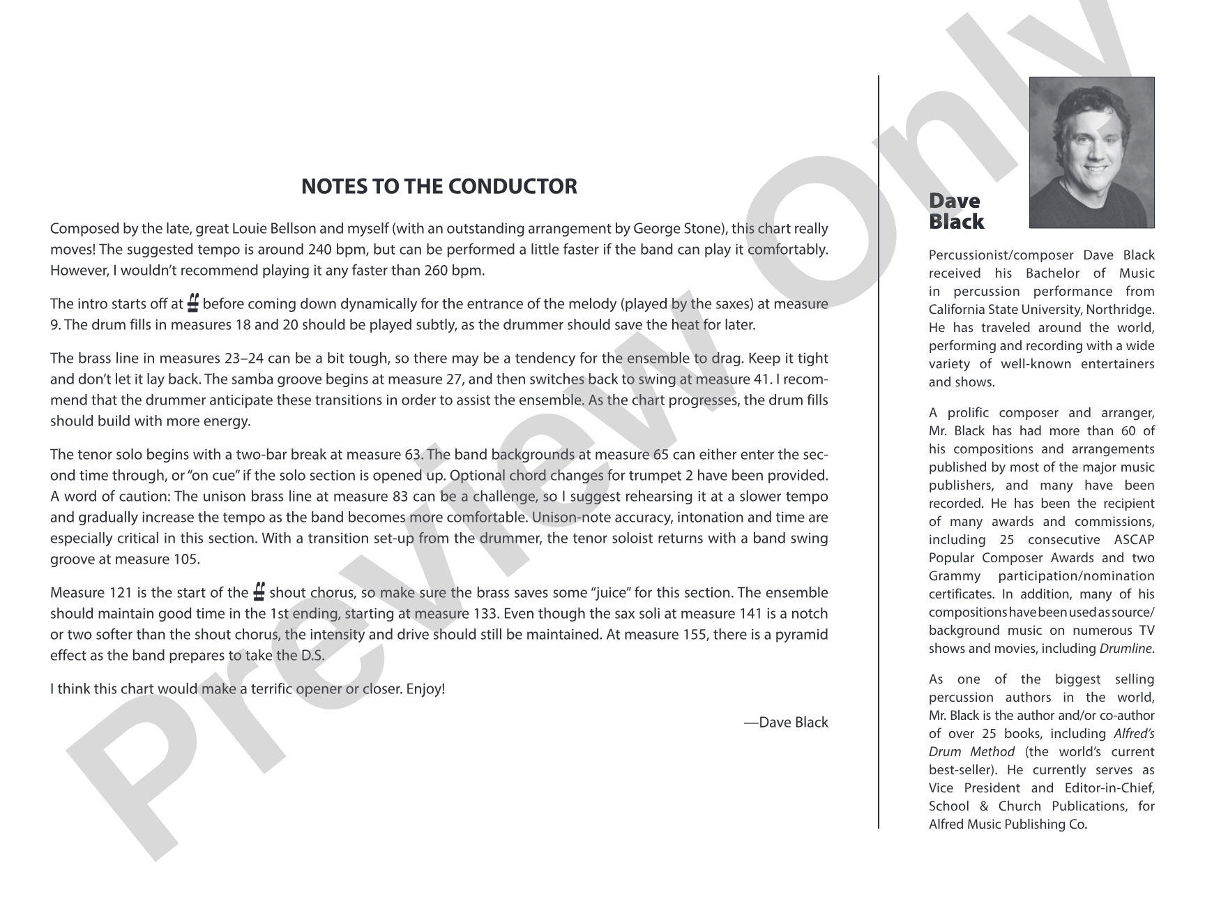 Peaceful Thunder: Jazz Ensemble Conductor Score & Parts