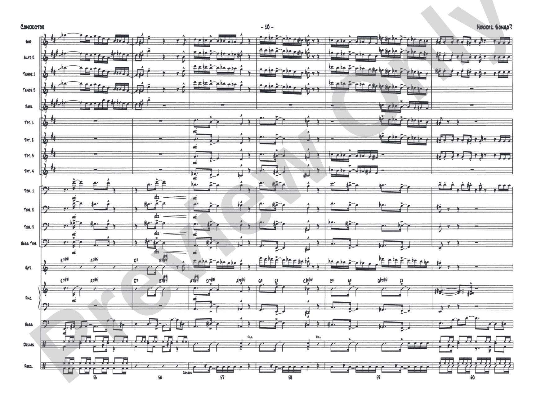 Howdiz Songo?: Jazz Ensemble Conductor Score & Parts