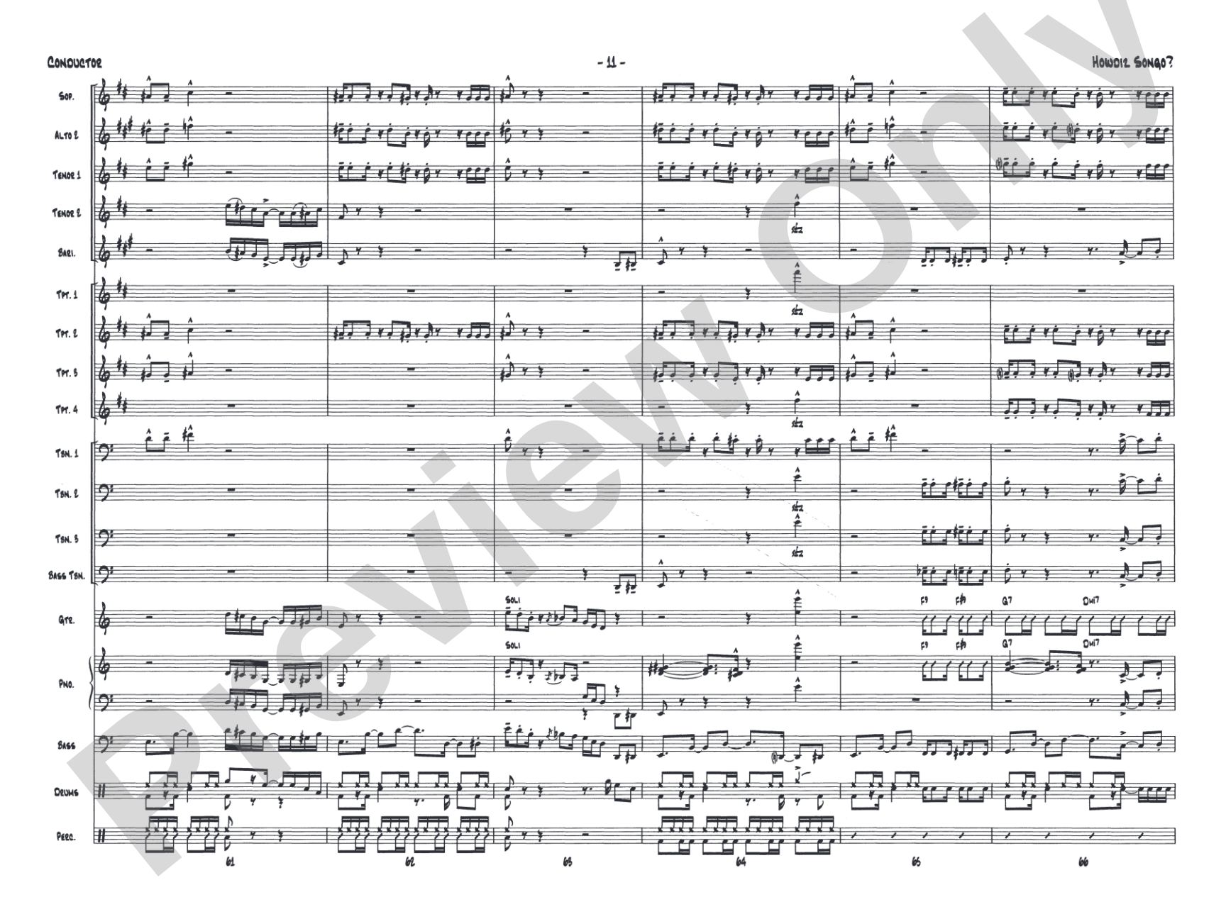 Howdiz Songo?: Jazz Ensemble Conductor Score & Parts