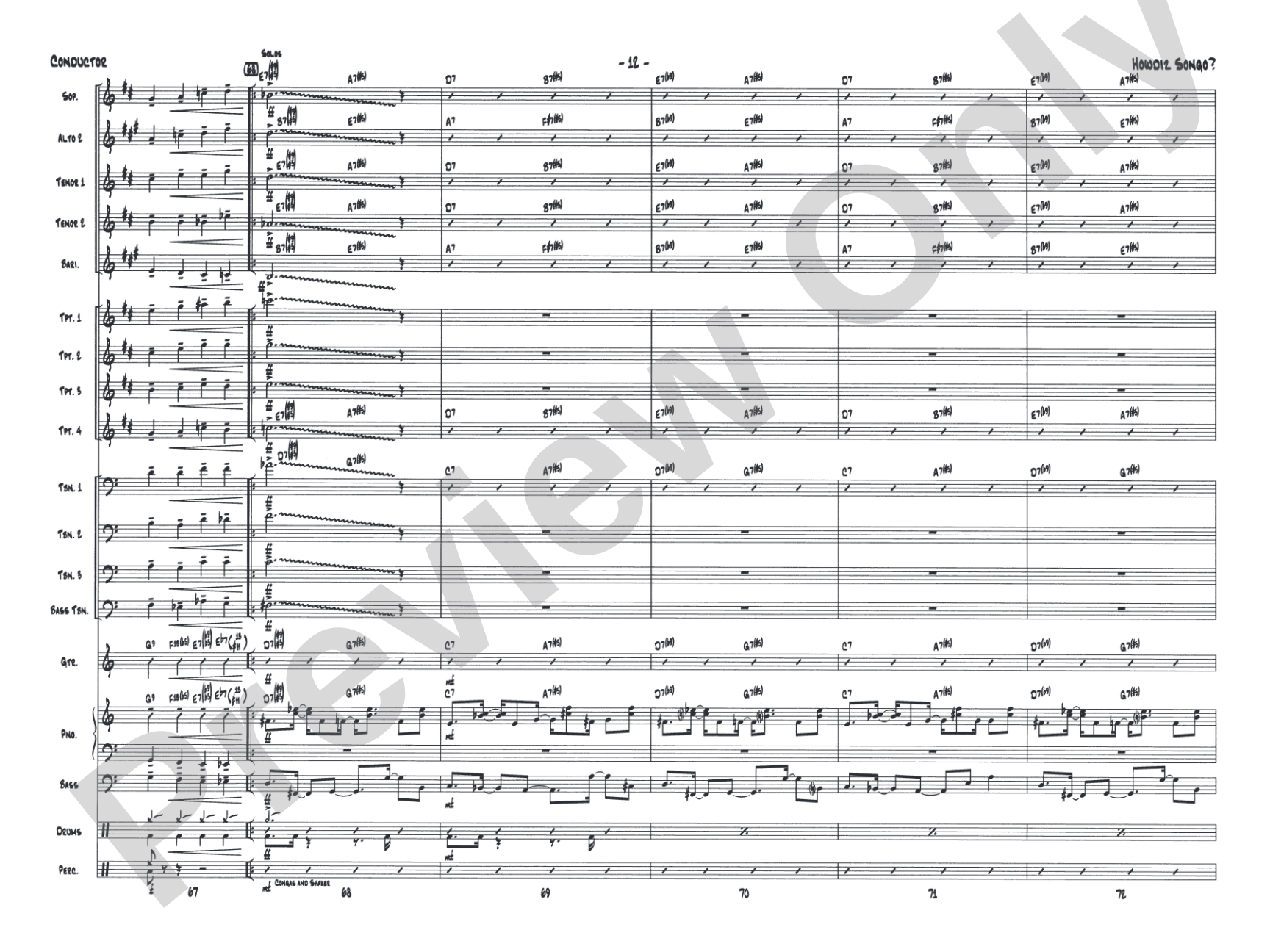 Howdiz Songo?: Jazz Ensemble Conductor Score & Parts