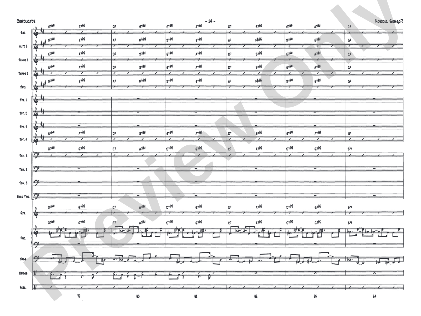 Howdiz Songo?: Jazz Ensemble Conductor Score & Parts