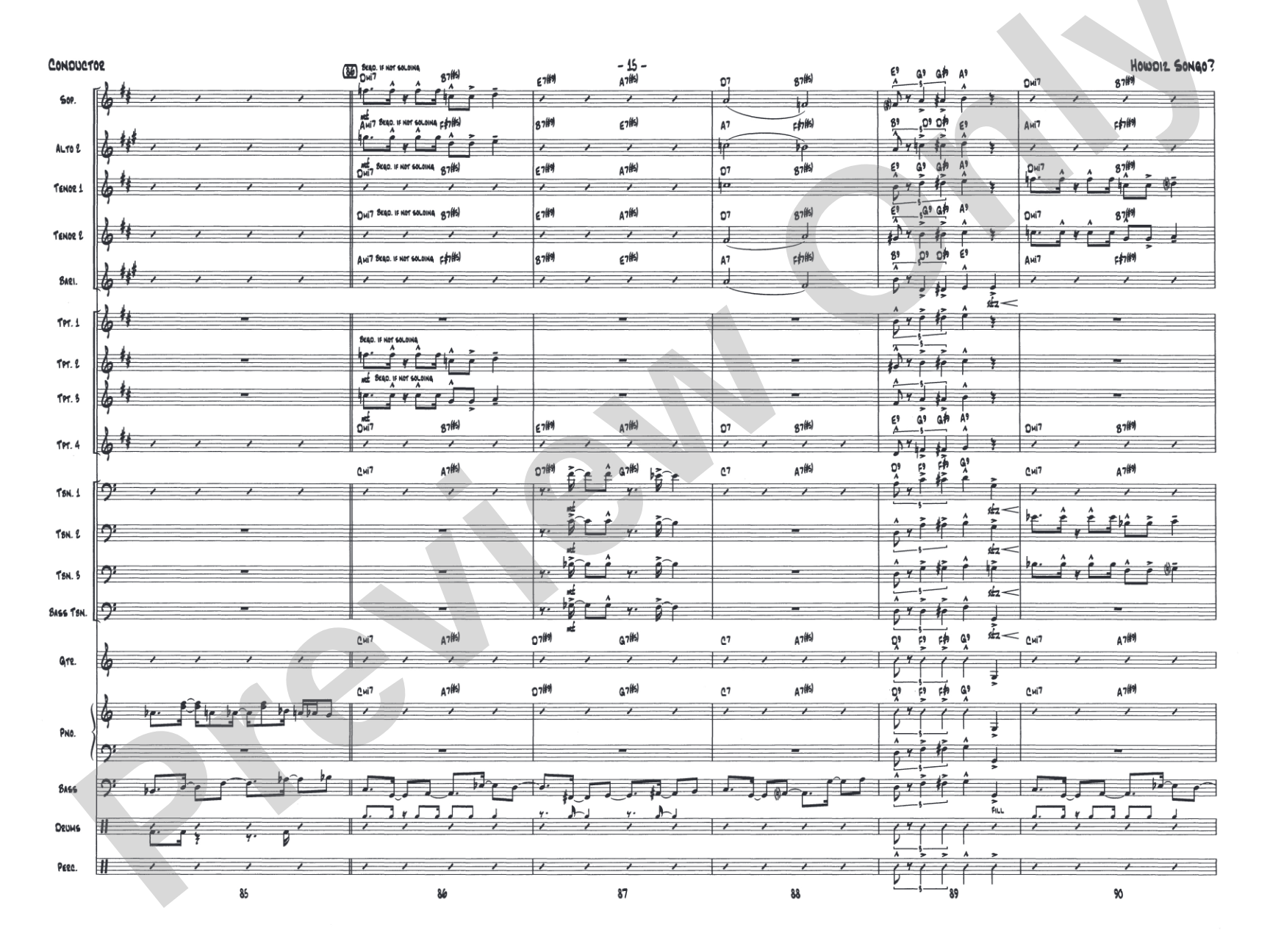 Howdiz Songo?: Jazz Ensemble Conductor Score & Parts