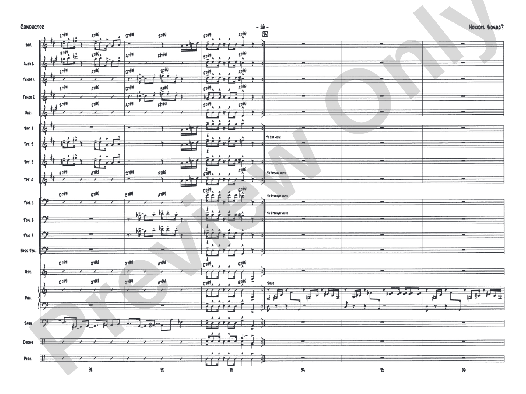 Howdiz Songo?: Jazz Ensemble Conductor Score & Parts