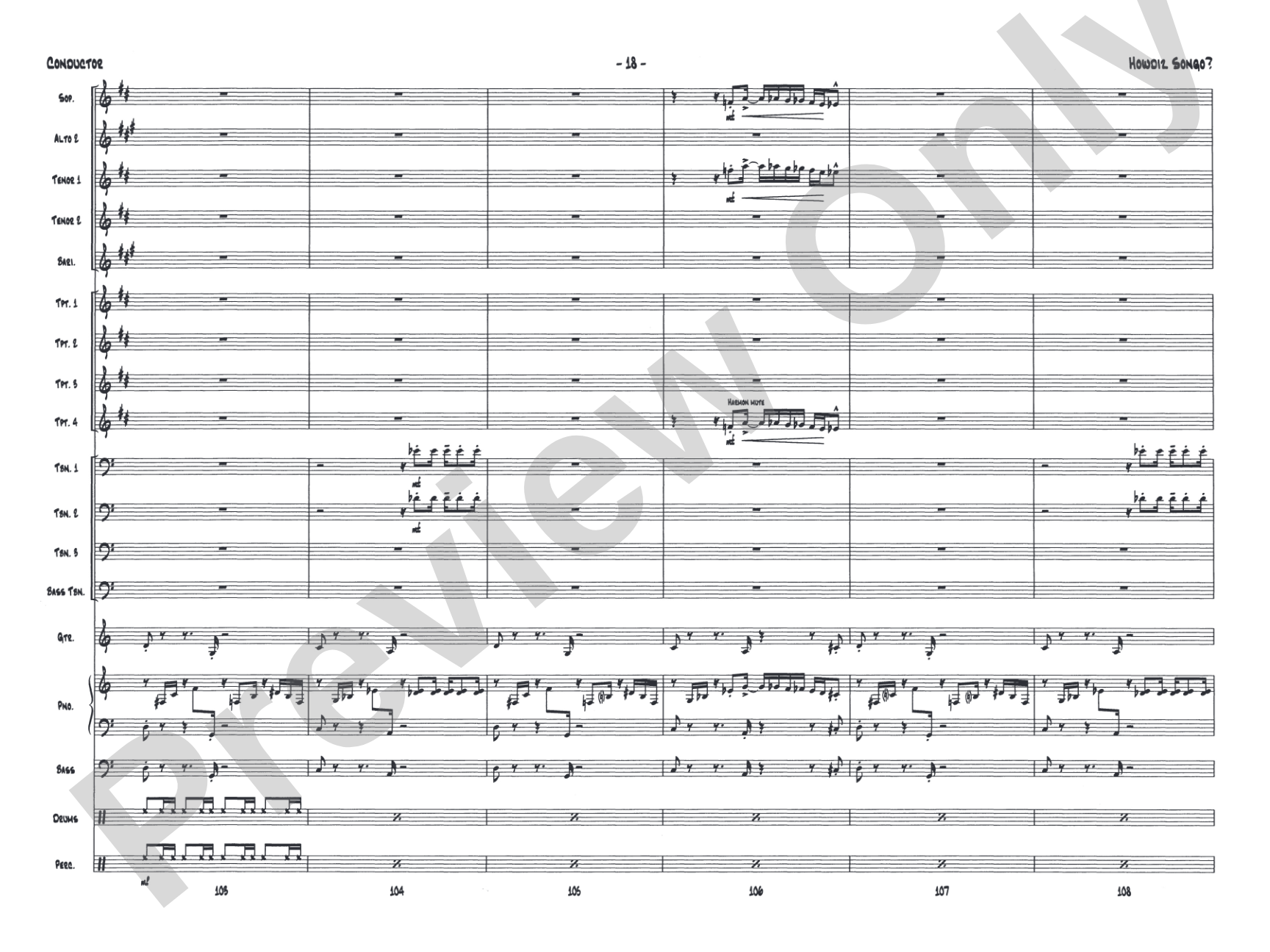 Howdiz Songo?: Jazz Ensemble Conductor Score & Parts