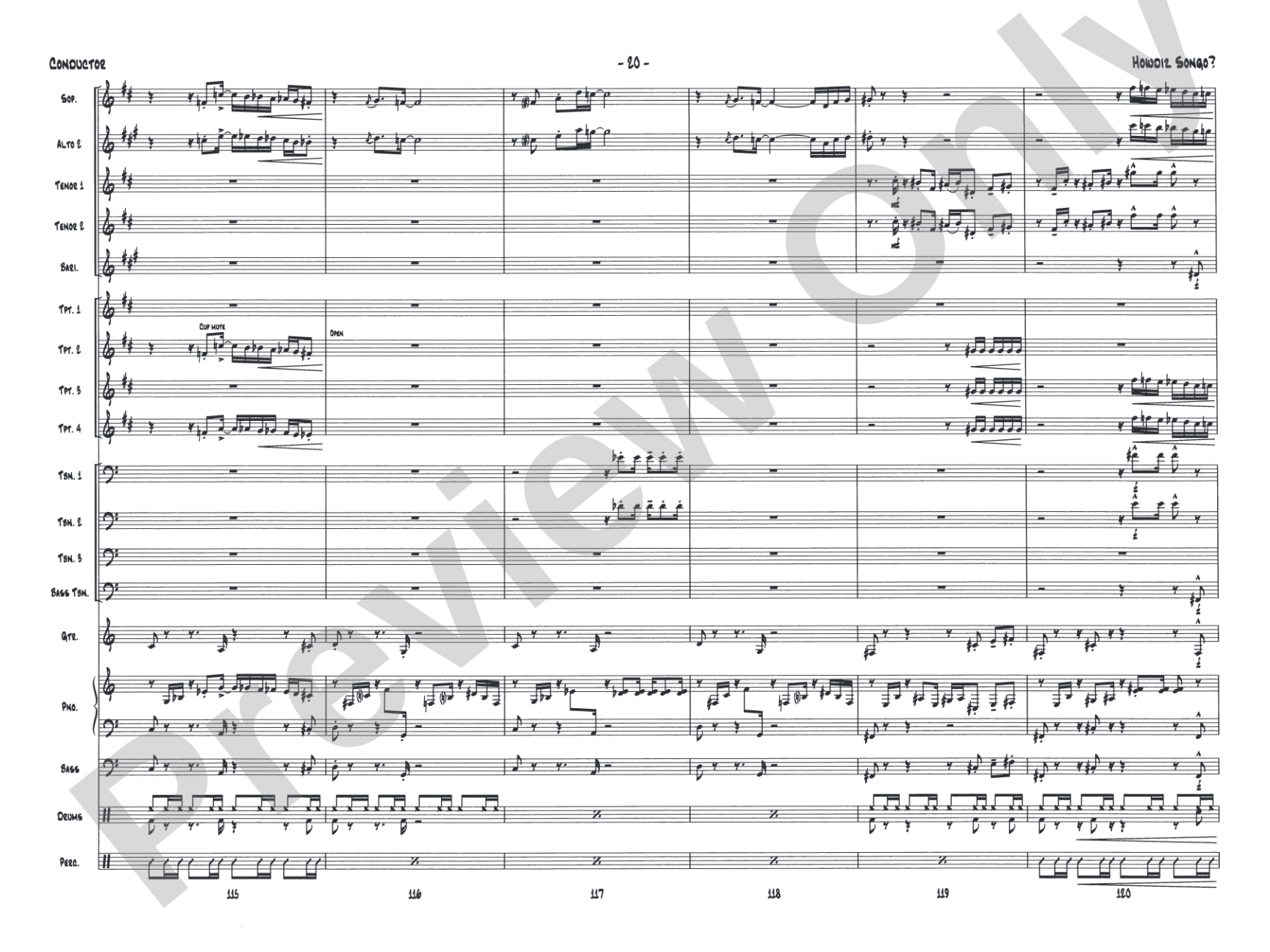 Howdiz Songo?: Jazz Ensemble Conductor Score & Parts