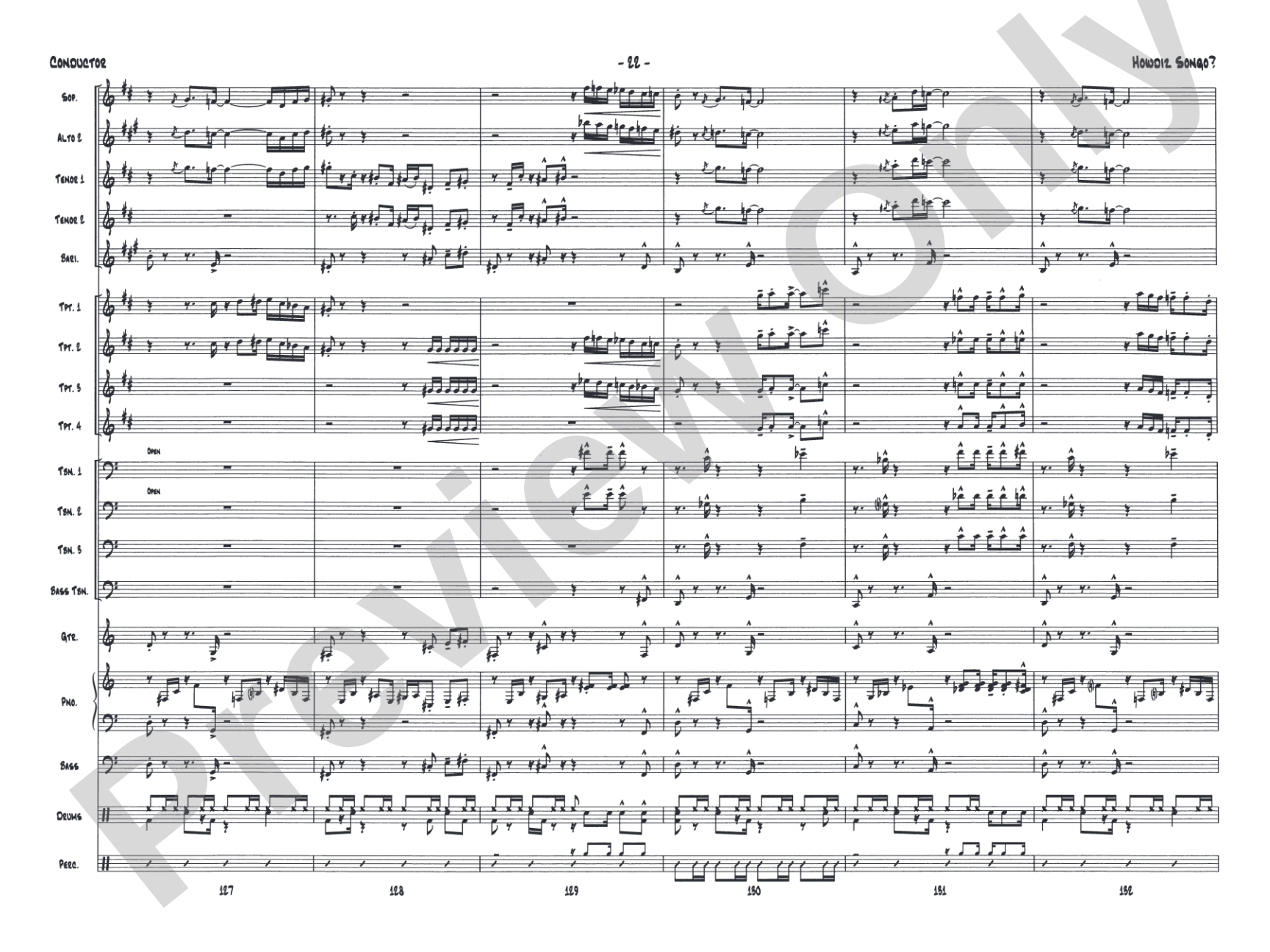 Howdiz Songo?: Jazz Ensemble Conductor Score & Parts
