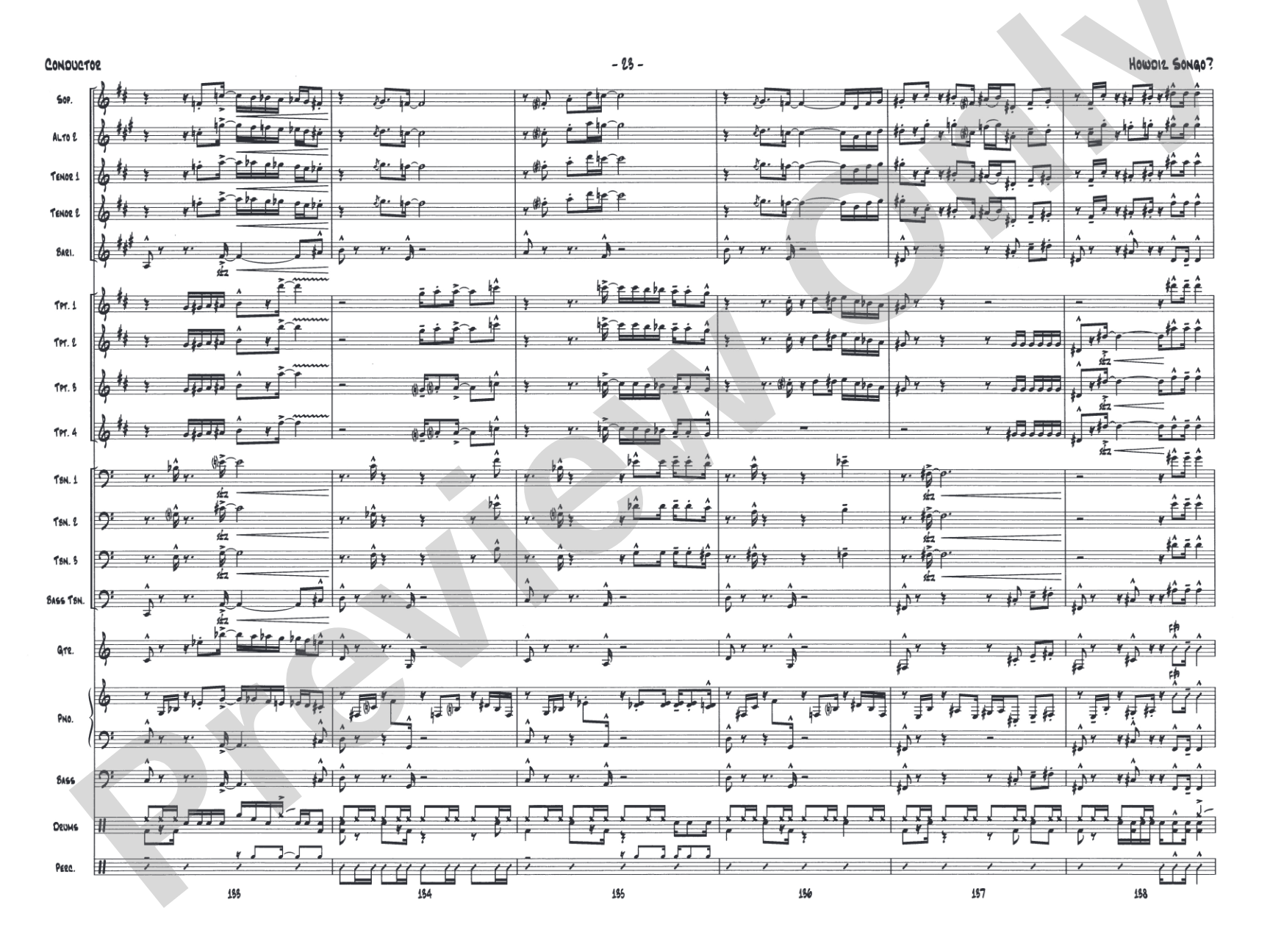 Howdiz Songo?: Jazz Ensemble Conductor Score & Parts