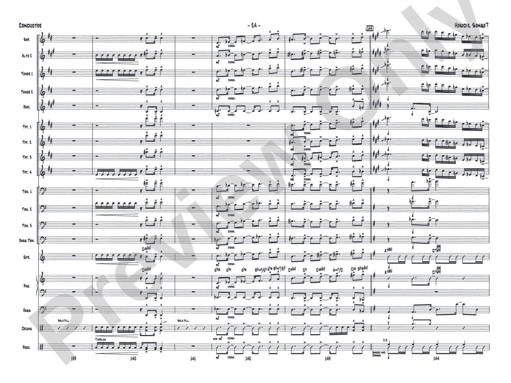 Howdiz Songo?: Jazz Ensemble Conductor Score & Parts