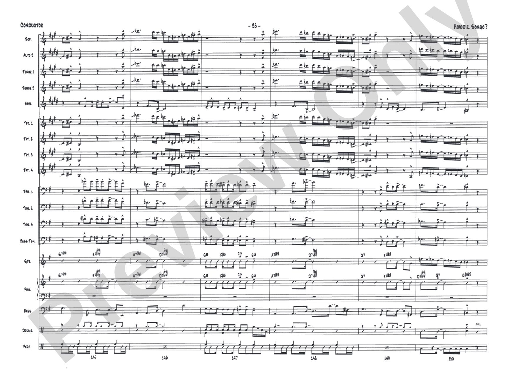 Howdiz Songo?: Jazz Ensemble Conductor Score & Parts