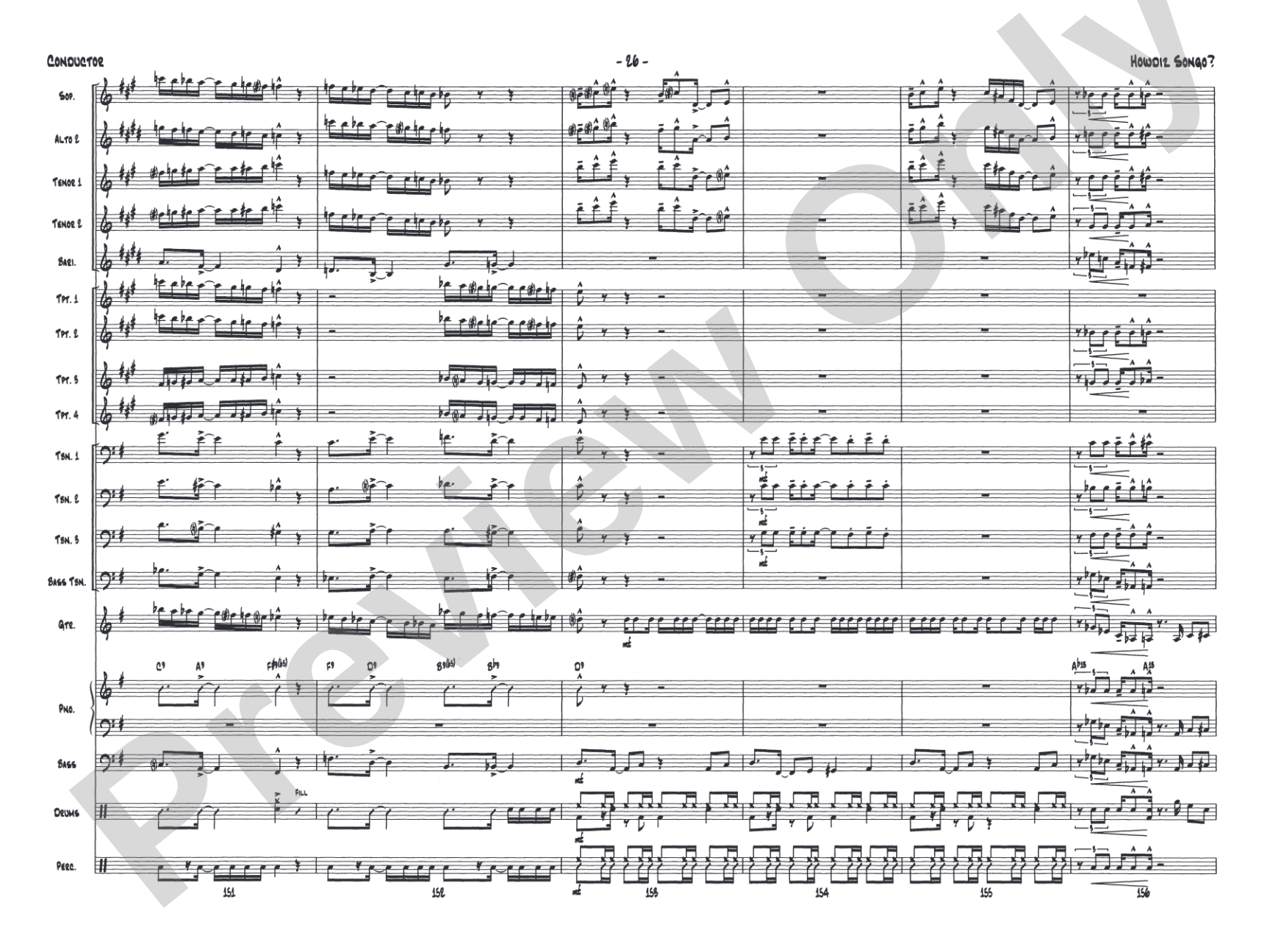 Howdiz Songo?: Jazz Ensemble Conductor Score & Parts