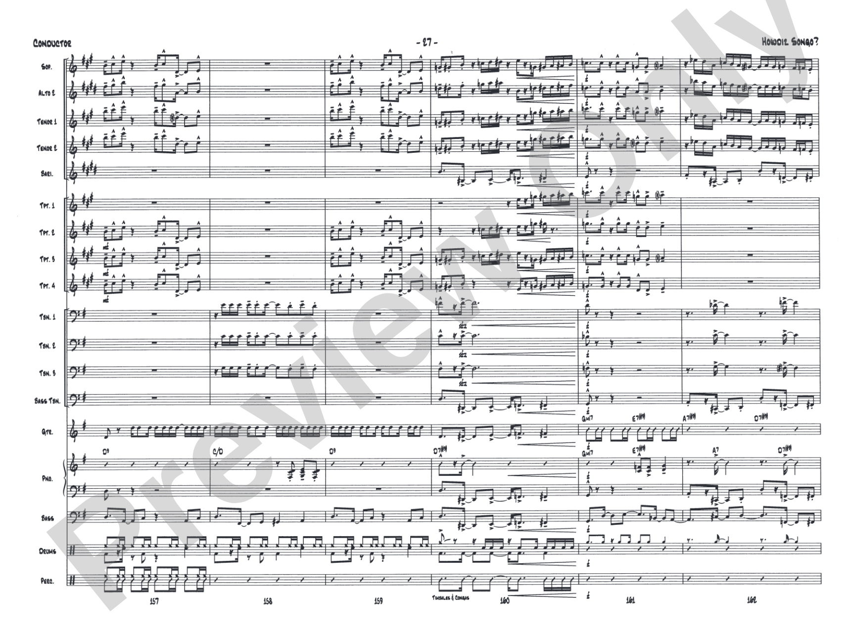 Howdiz Songo?: Jazz Ensemble Conductor Score & Parts