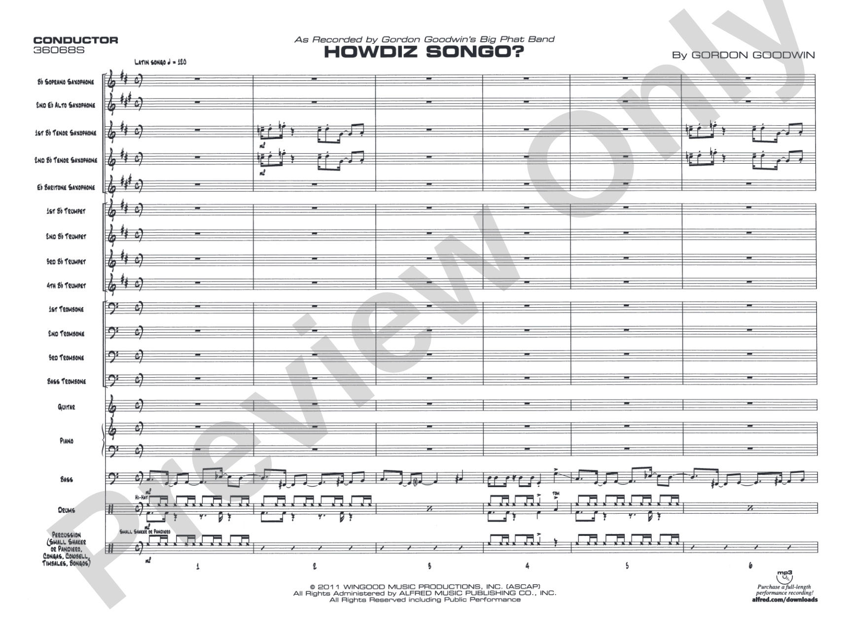 Howdiz Songo?: Jazz Ensemble Conductor Score & Parts