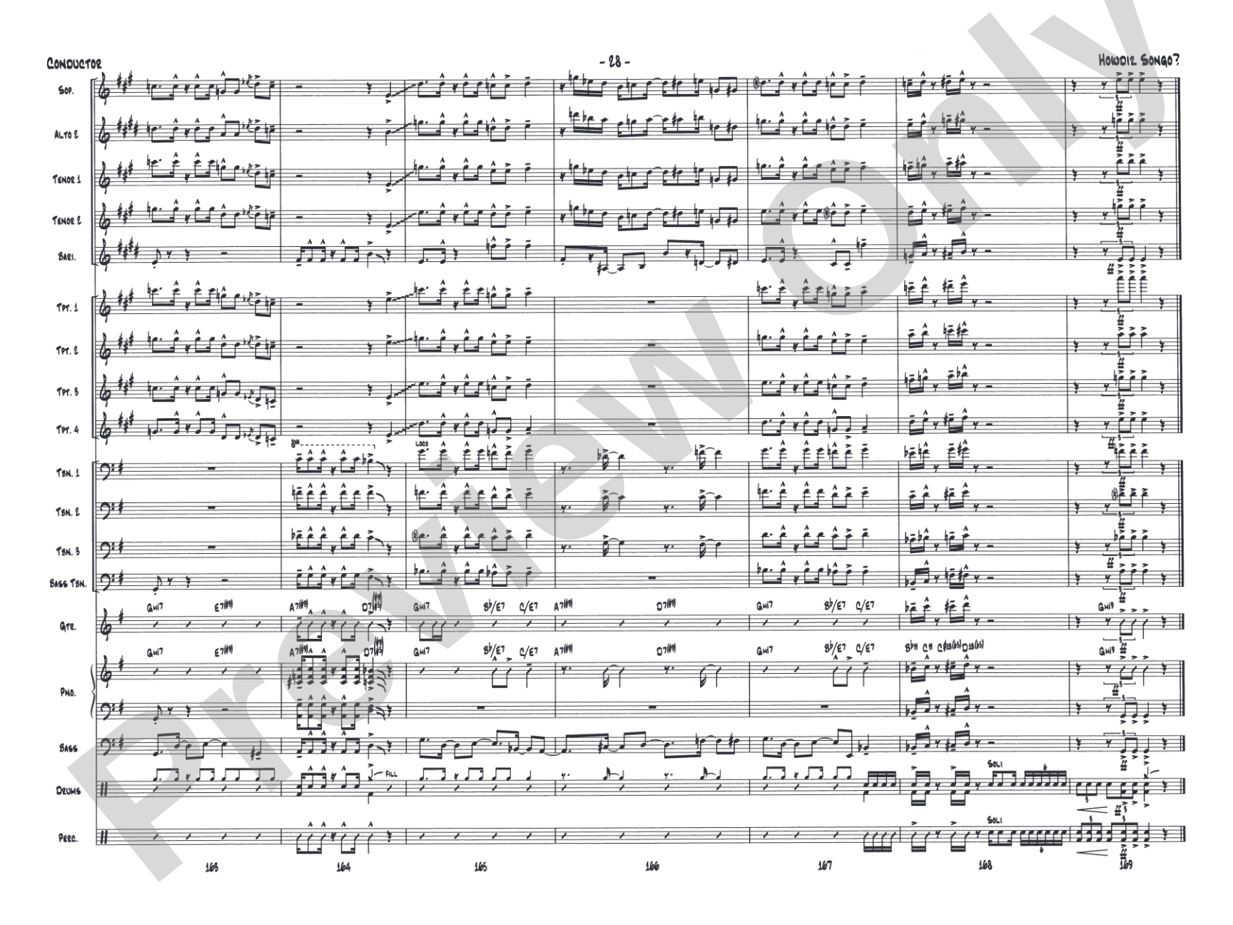 Howdiz Songo?: Jazz Ensemble Conductor Score & Parts