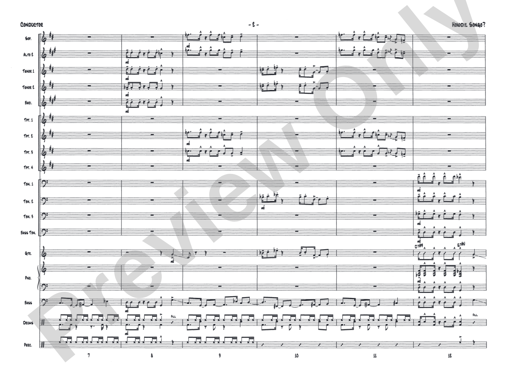Howdiz Songo?: Jazz Ensemble Conductor Score & Parts