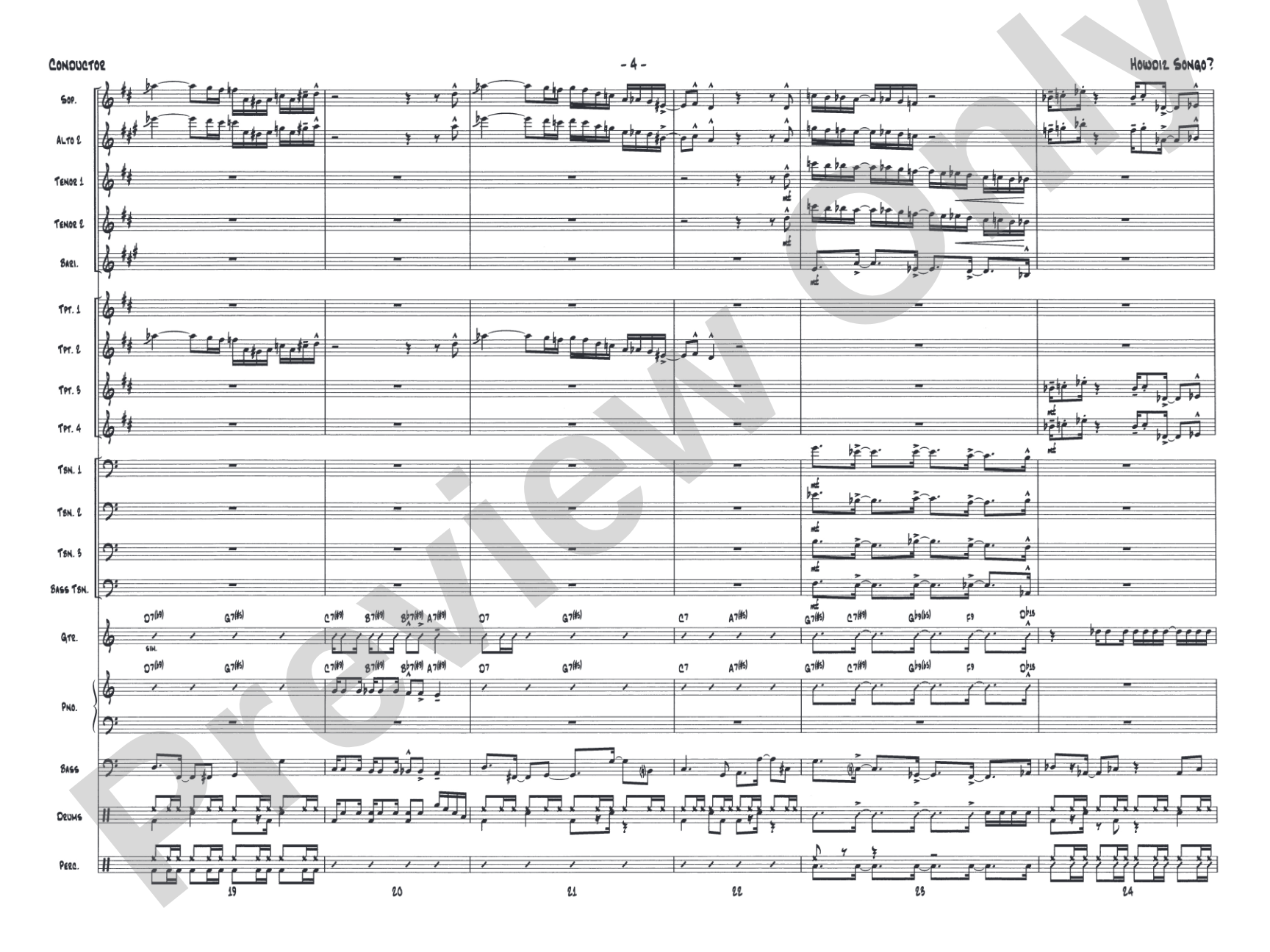 Howdiz Songo?: Jazz Ensemble Conductor Score & Parts